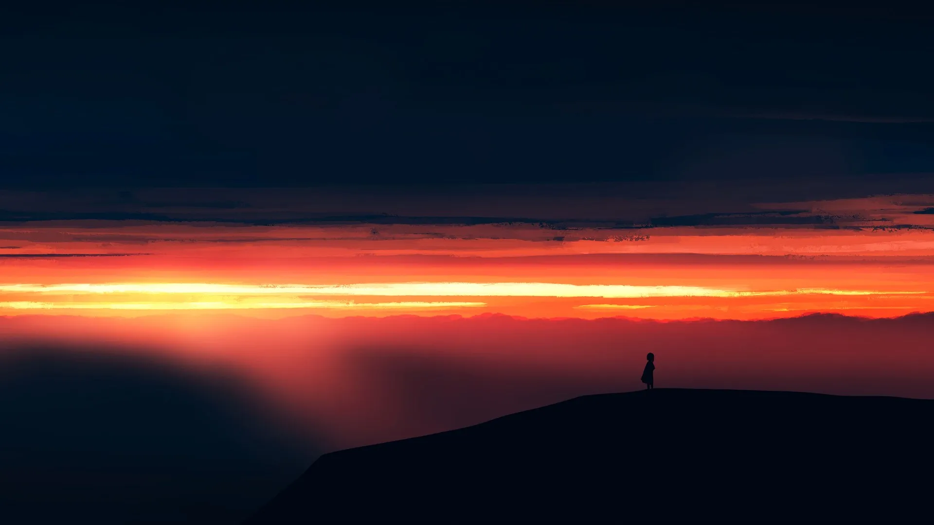 优雅 AI艺术 日落 云 数字绘画 天空 太阳