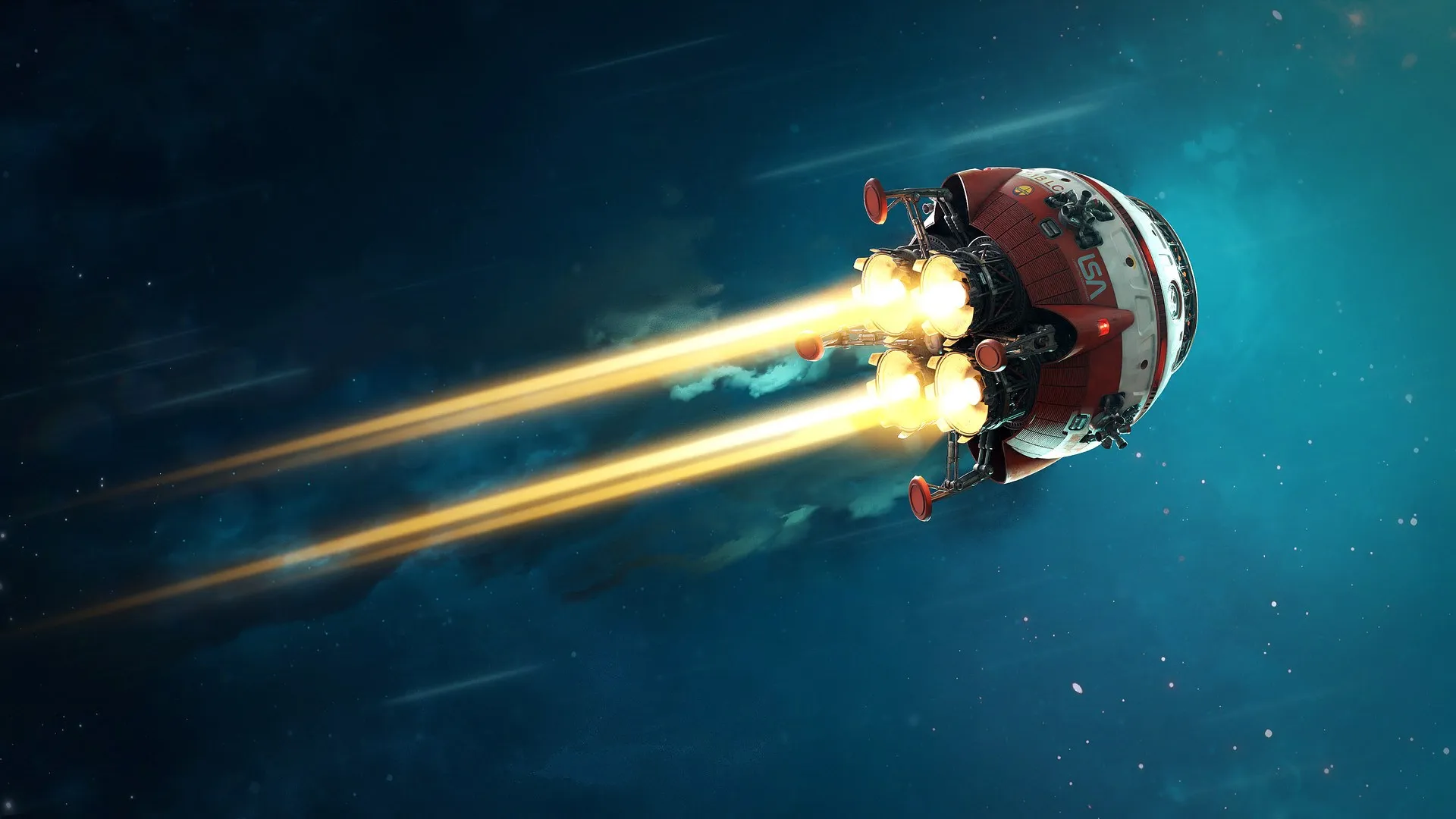 未来主义 太空 星星 引擎 电脑壁纸 4K壁纸