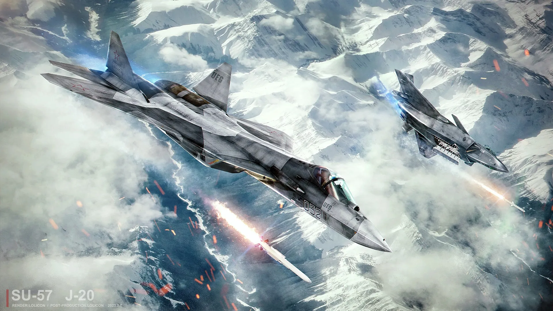 山脉 怀特山脉 喷气式战斗机 电脑壁纸 4K壁纸