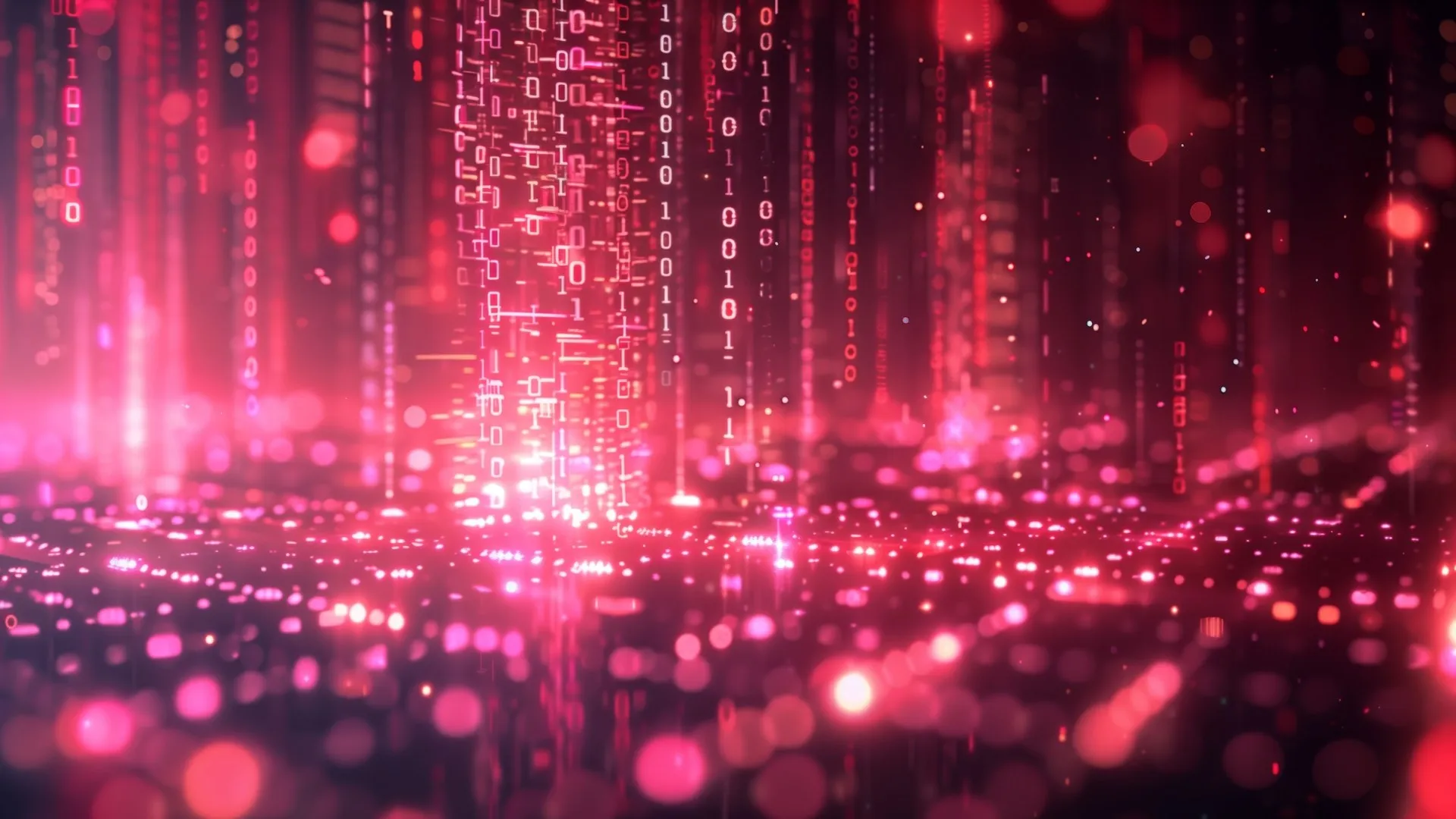 数字艺术 代码 散景 景深 抽象 红色 电脑贴纸 4K贴纸