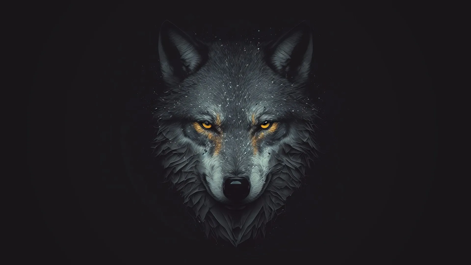 艺术 AI艺术 简单背景 动物 狼