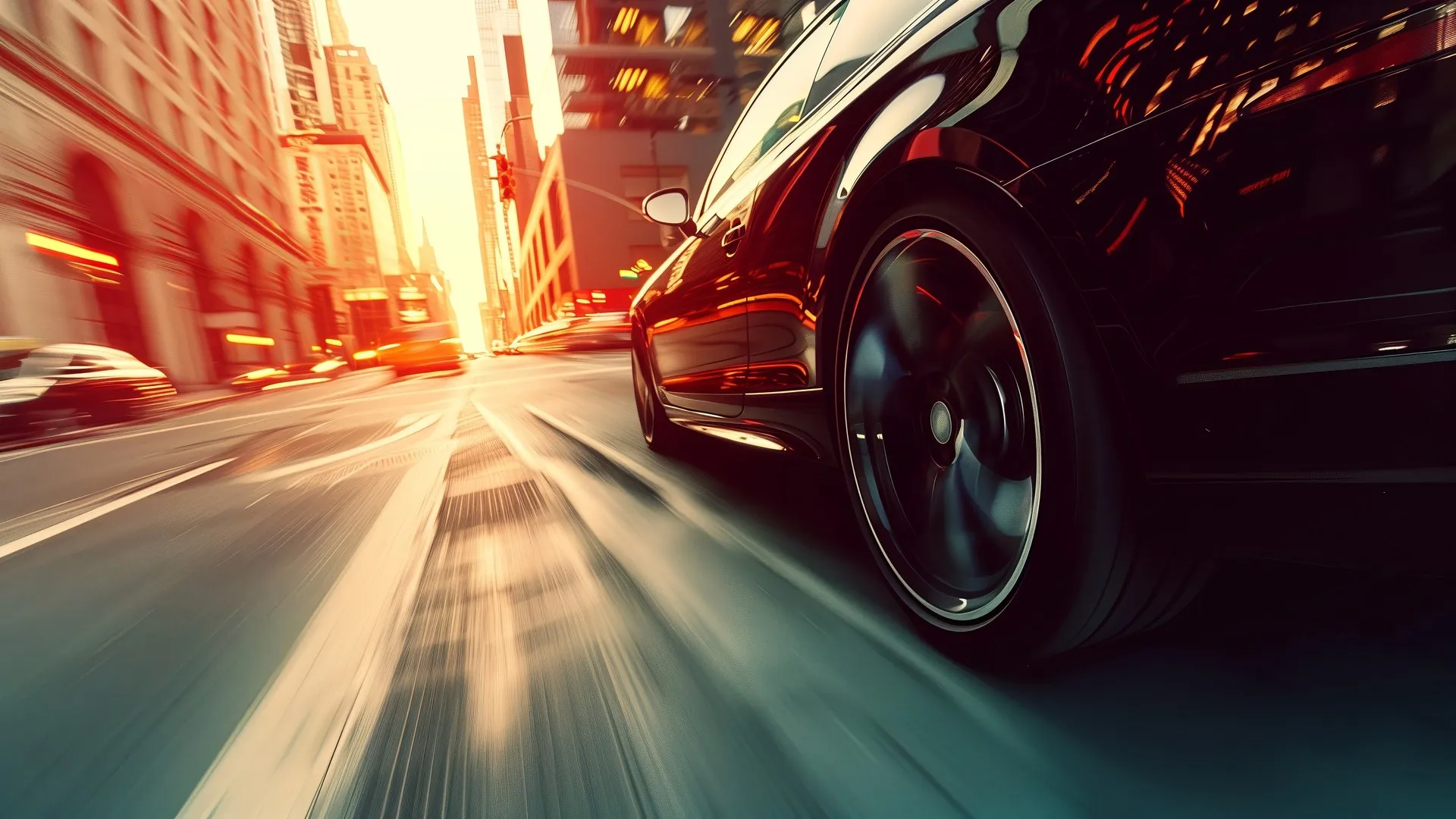 AI艺术 跑车 城市 驾驶 黎明 电脑壁纸 4K壁纸