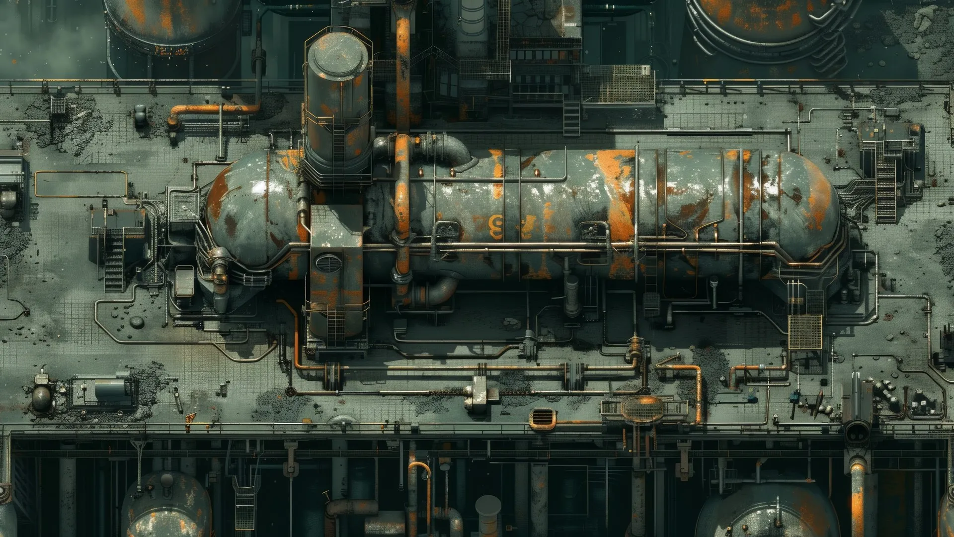 老旧机器 插图 工厂 电脑壁纸 4K壁纸