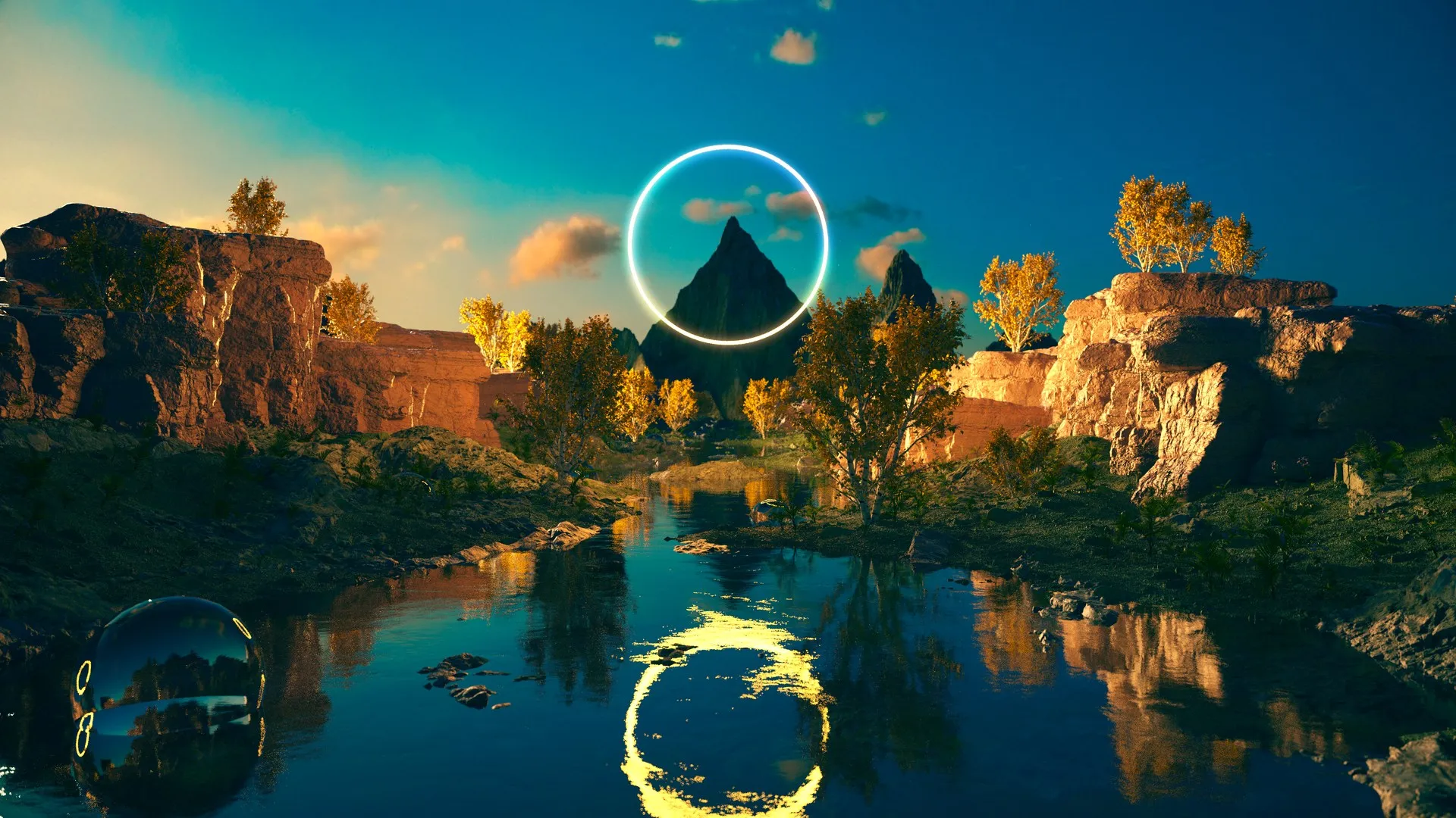 高德 自然 天空 五颜六色 AI艺术 水 反射 电脑壁纸 4K壁纸