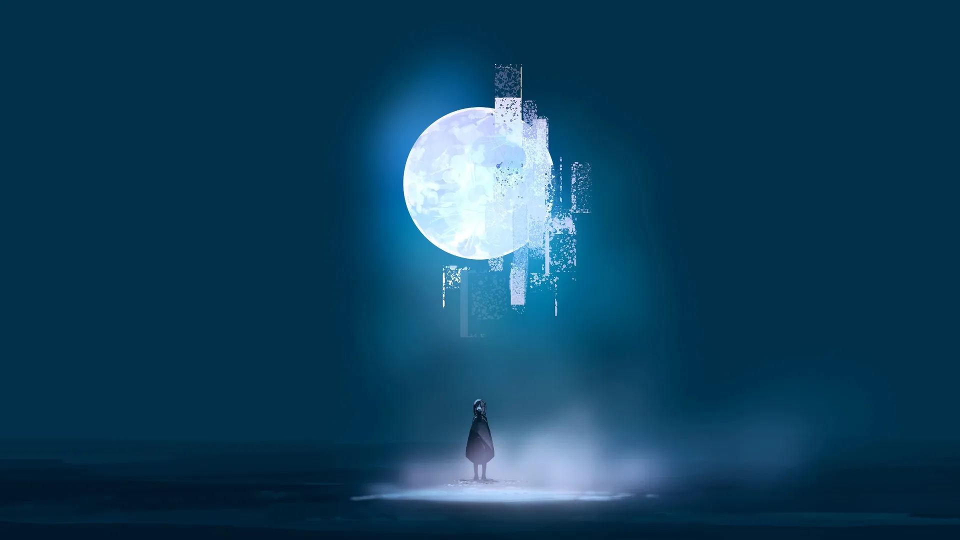 优雅 AI艺术 图片 插图 概念艺术 环境 风景 抽象 绘画 天空 月亮 电脑壁纸 4K壁纸