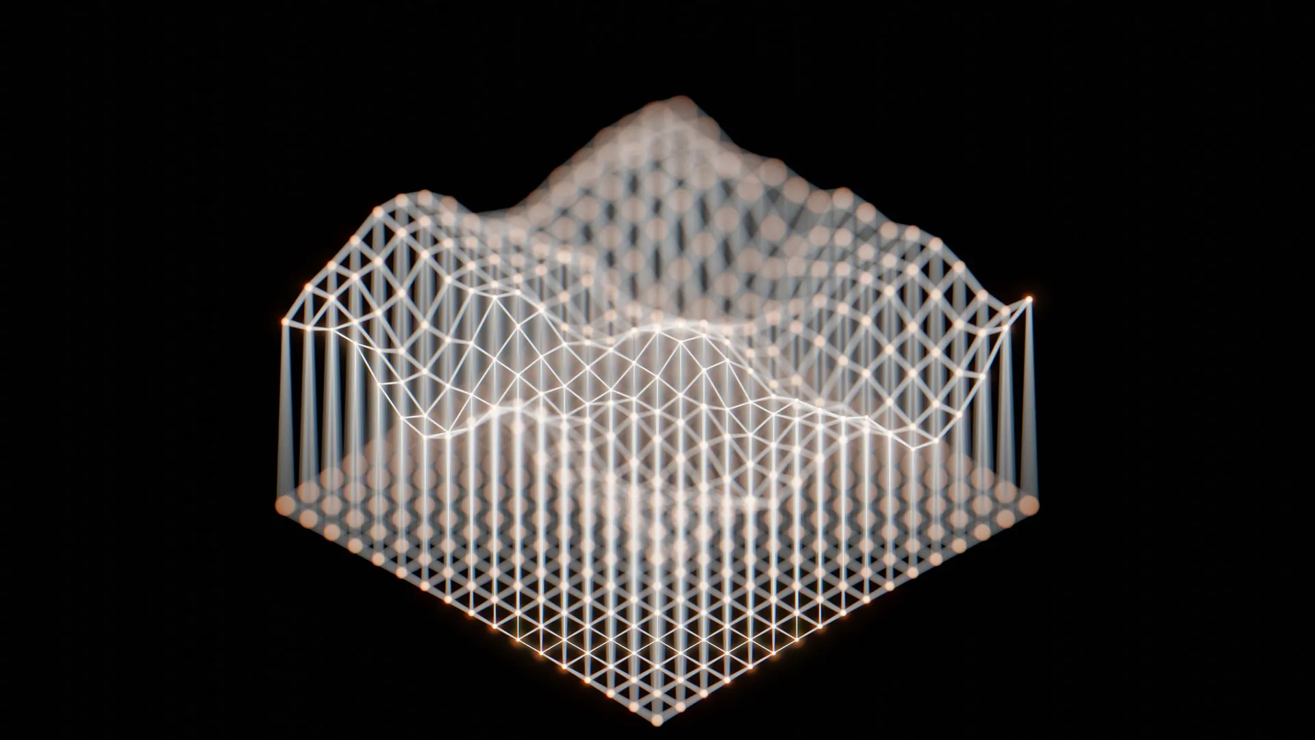 摘要 AI艺术 技术 复古计算机 网格 地形 温暖 电脑壁纸 4K壁纸