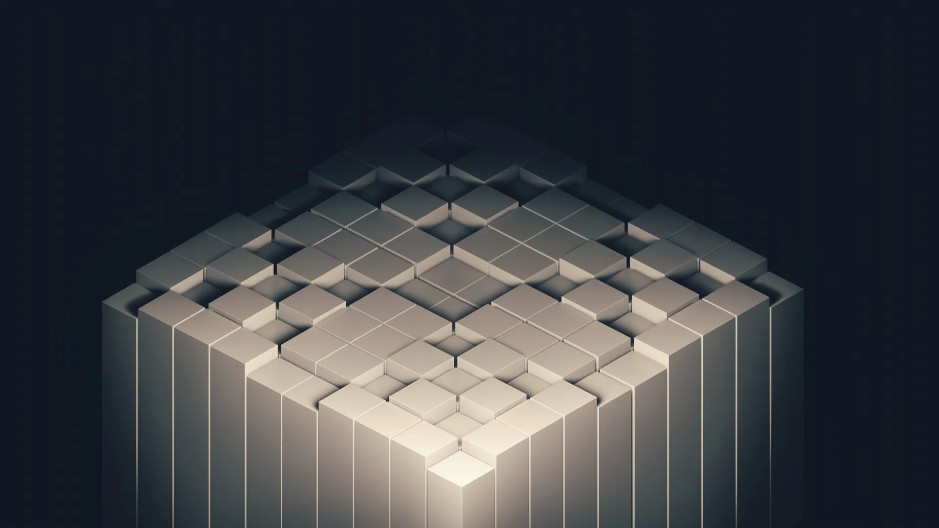 立方体 极简主义 混合器 AI艺术 简单背景 正方形 几何 抽象 块 抽象 黑色背景 电脑壁纸 4K壁纸