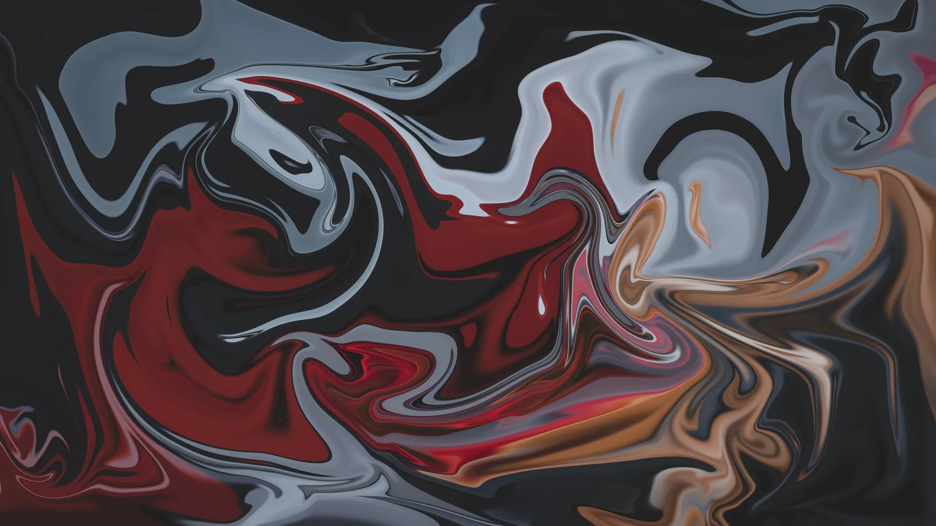 抽象 流体 液体 彩色 画笔 艺术品 数字艺术 红色 形状 灰色 电脑壁纸 8K壁纸