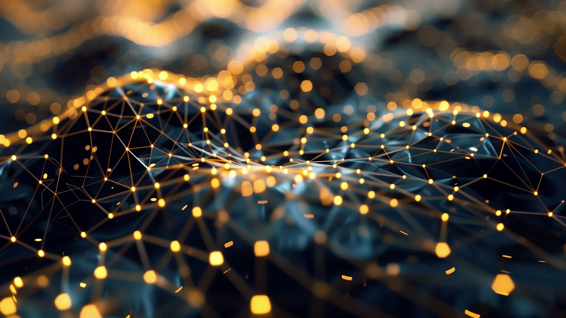 人工智能艺术 抽象 点 网络 发光 景深 电脑壁纸 4K壁纸