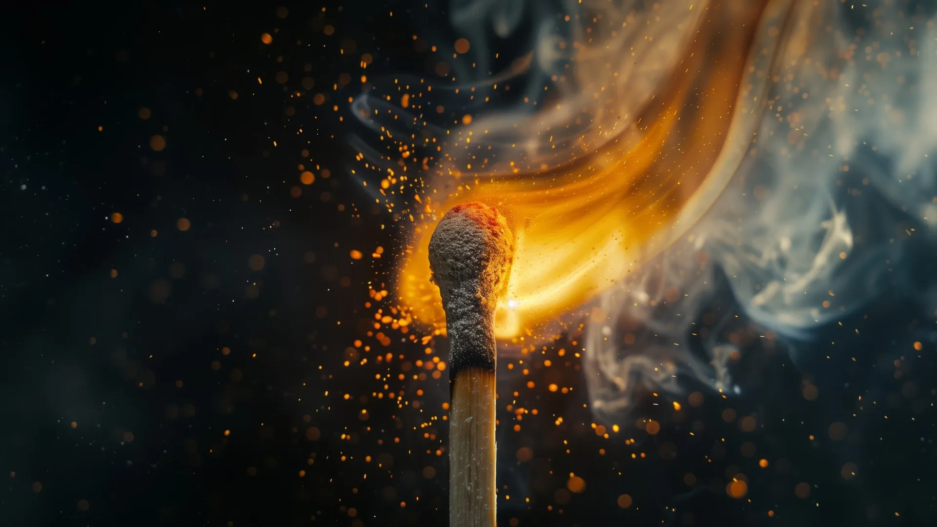 火柴 火 火花 烟雾 电脑壁纸 4K壁纸