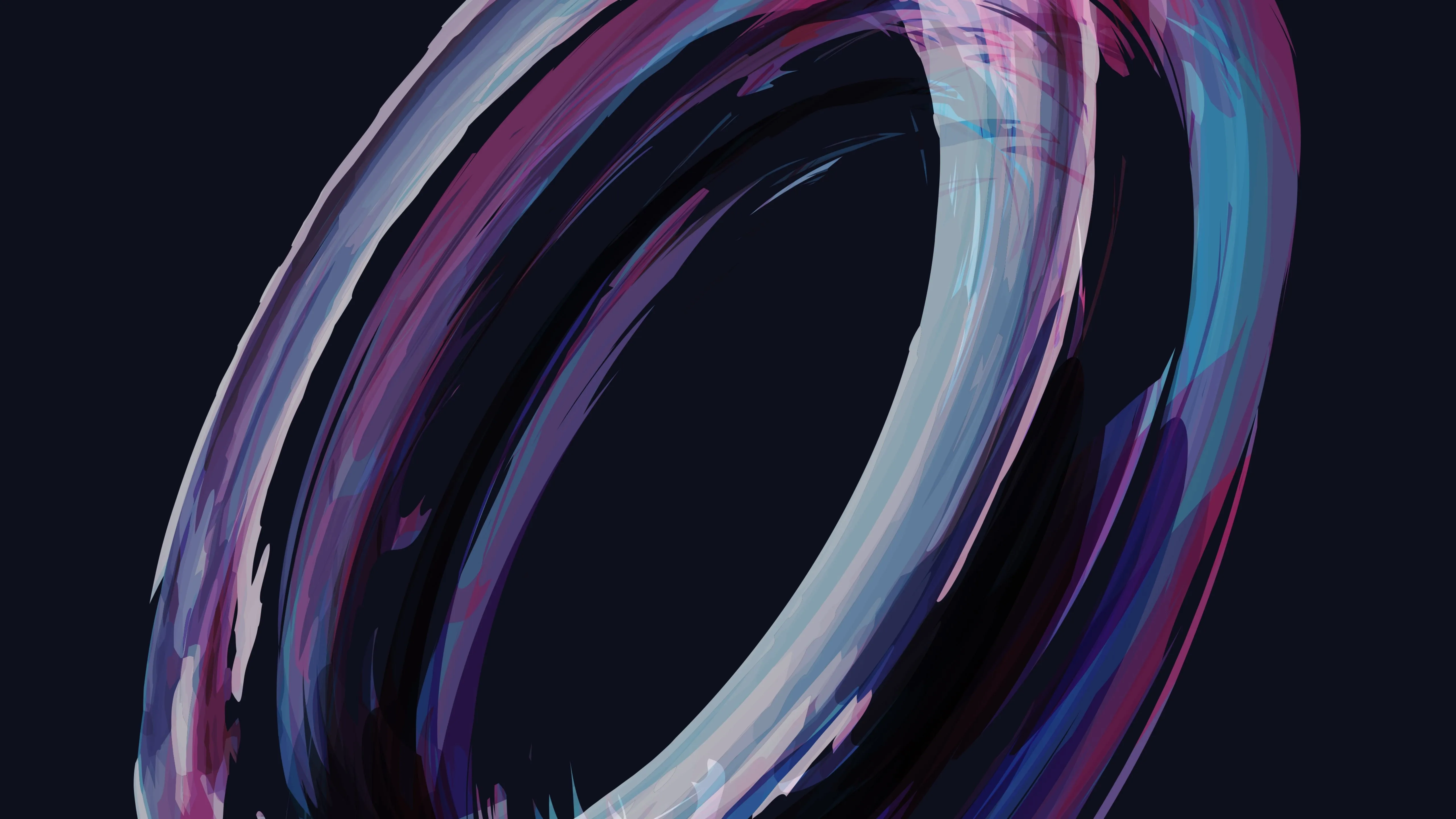 抽象 圆形 简单背景 蓝色背景 紫色 4K壁纸