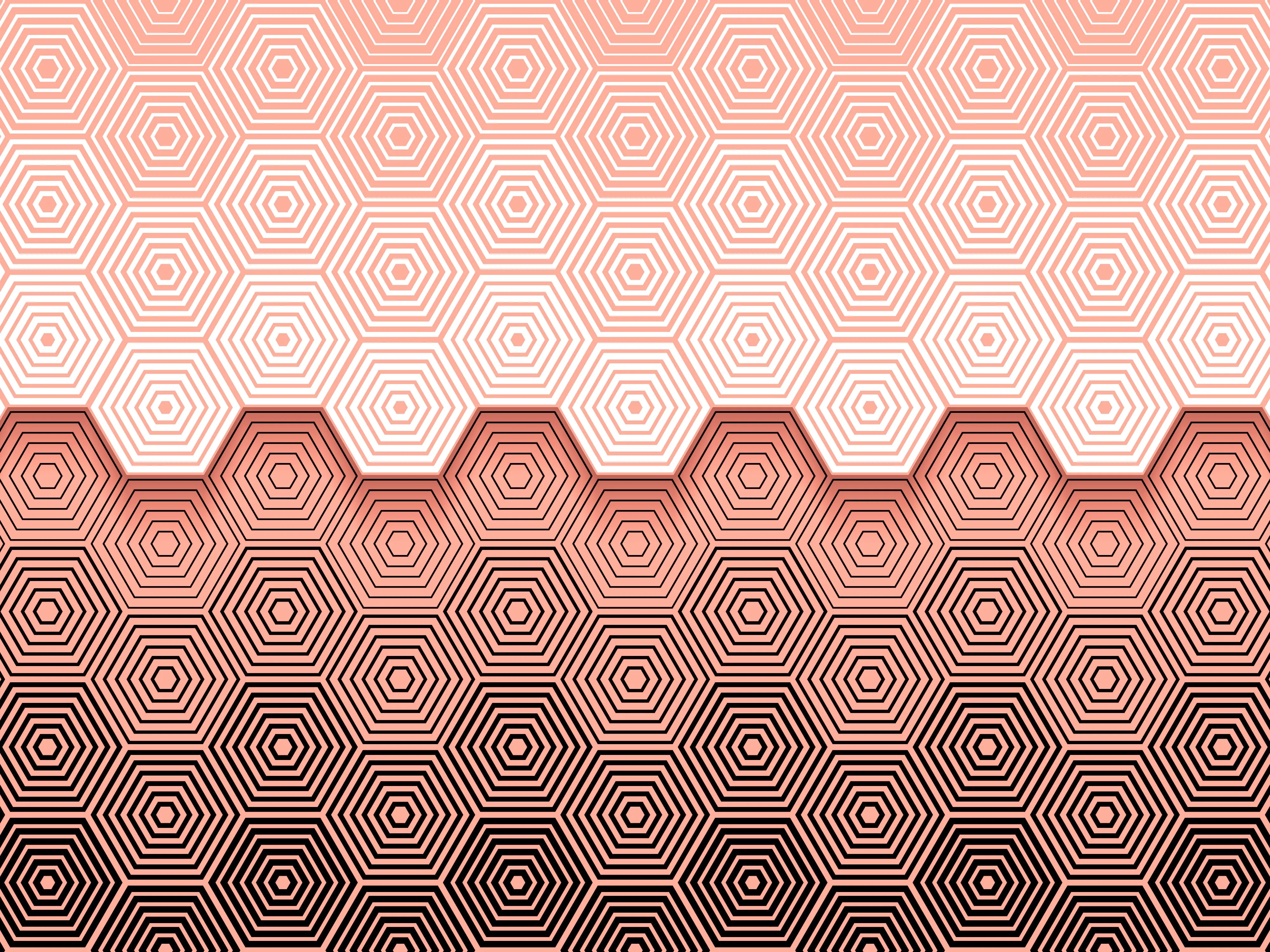 图案 抽象 纯色 AI艺术 米色 六角形 4K壁纸