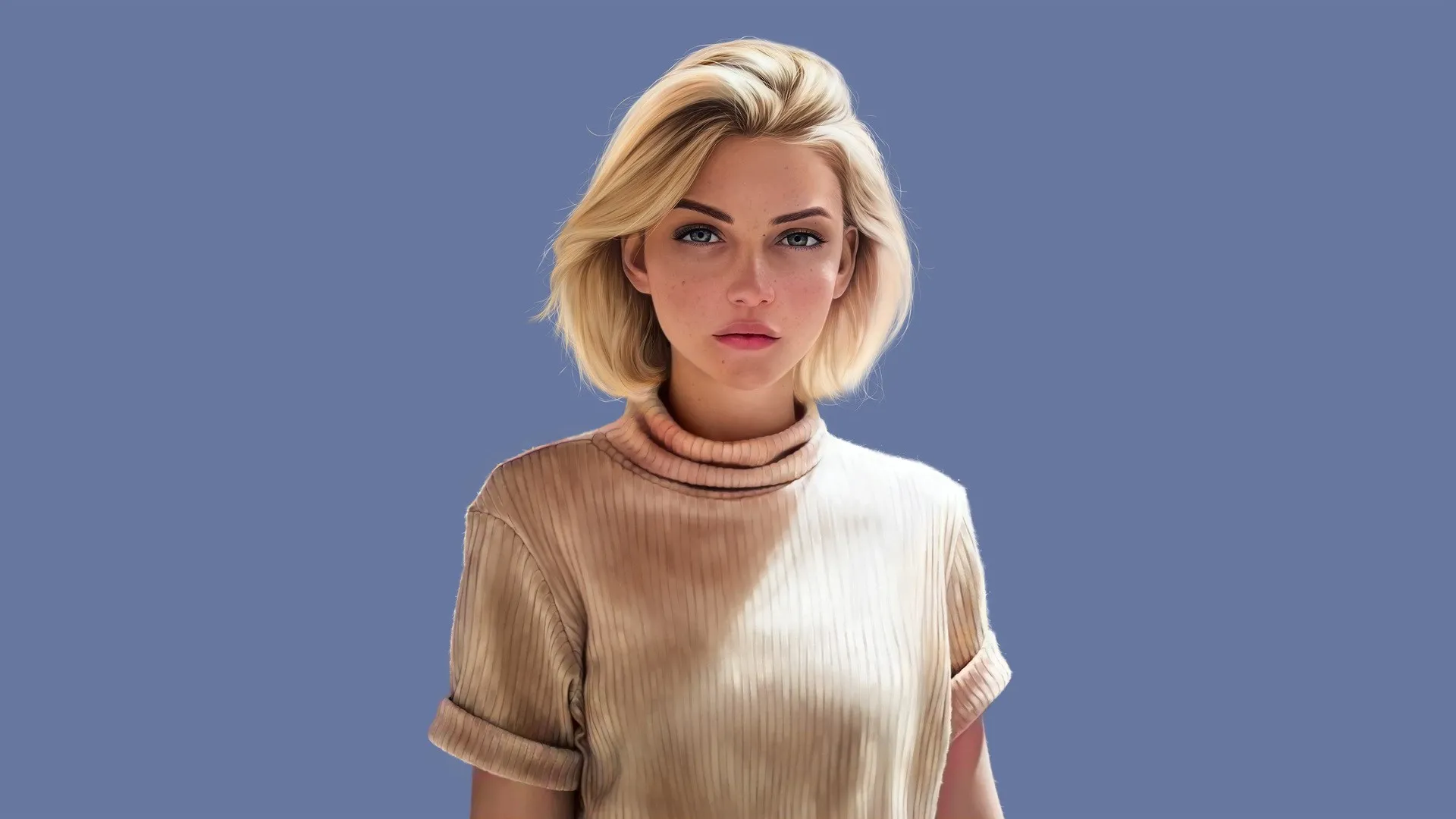 女性 AI艺术 绘画 人工智能艺术 肖像 简单背景 电脑壁纸 4K壁纸