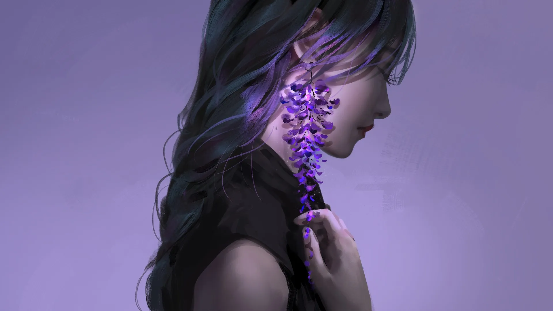 女人 奇幻女孩 插图 数码艺术 扇形艺术 素描 奇幻艺术 耳环 电脑壁纸 4K壁纸