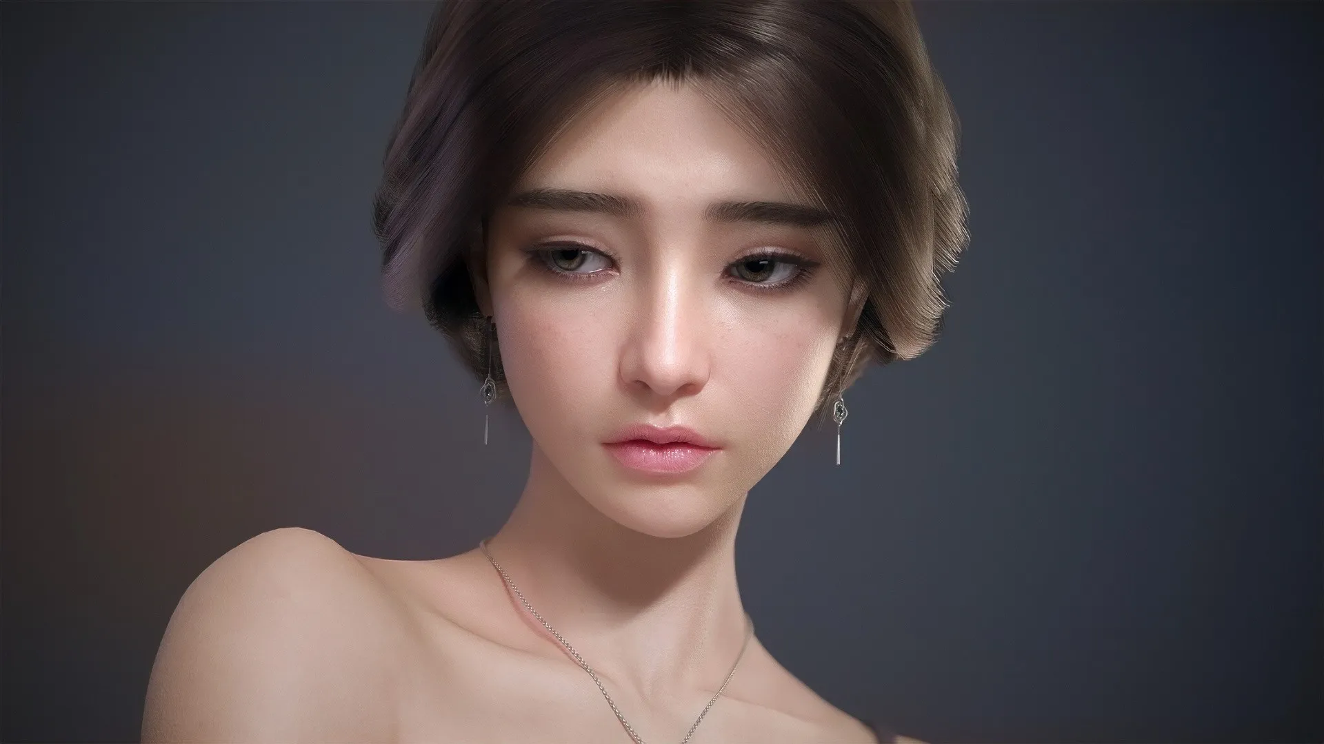 亚洲 脸 眼睛 简单的背景 电脑壁纸 4K壁纸