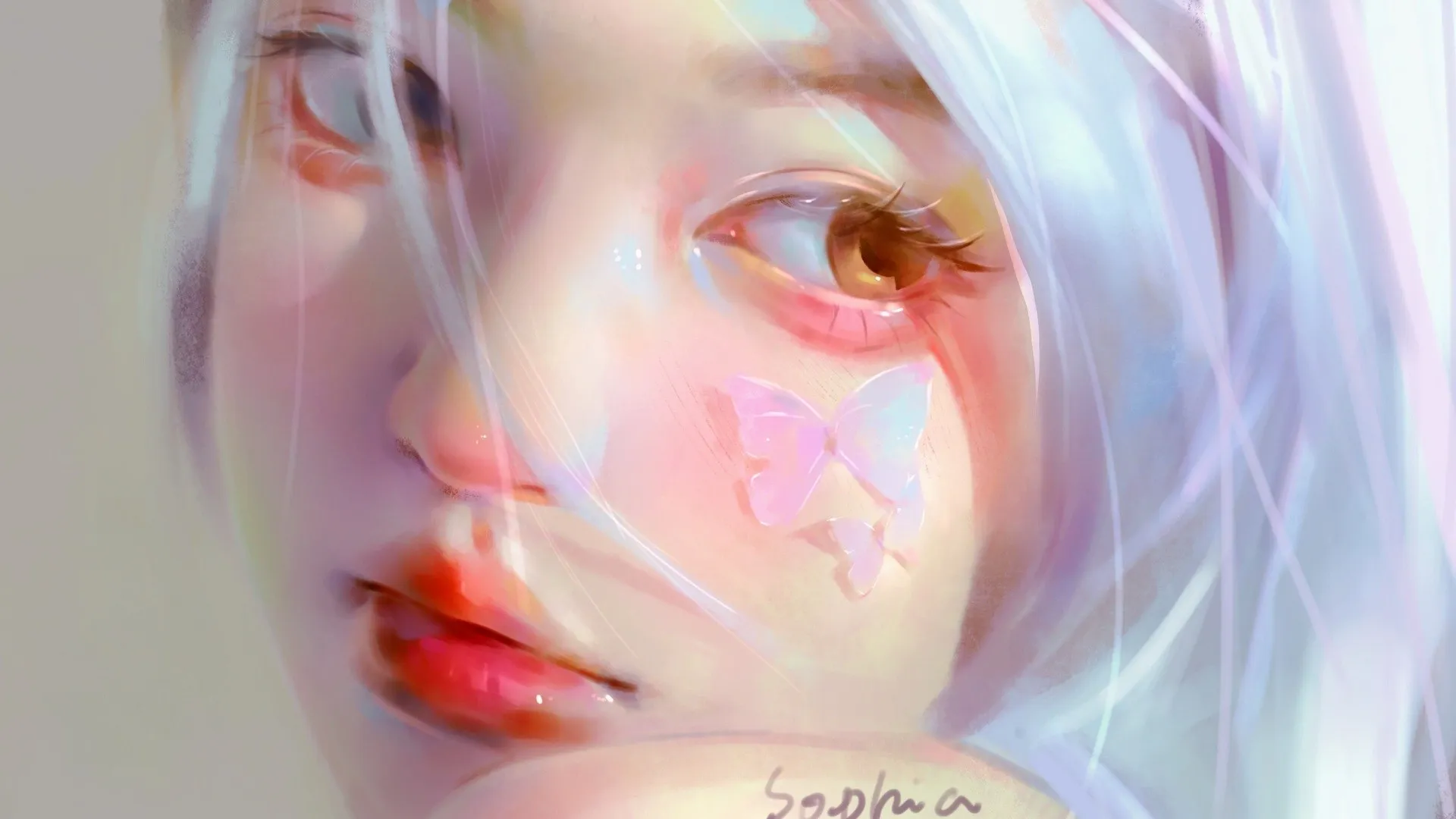 动漫 银发 棕色眼睛 动漫女孩 电脑壁纸 4K壁纸