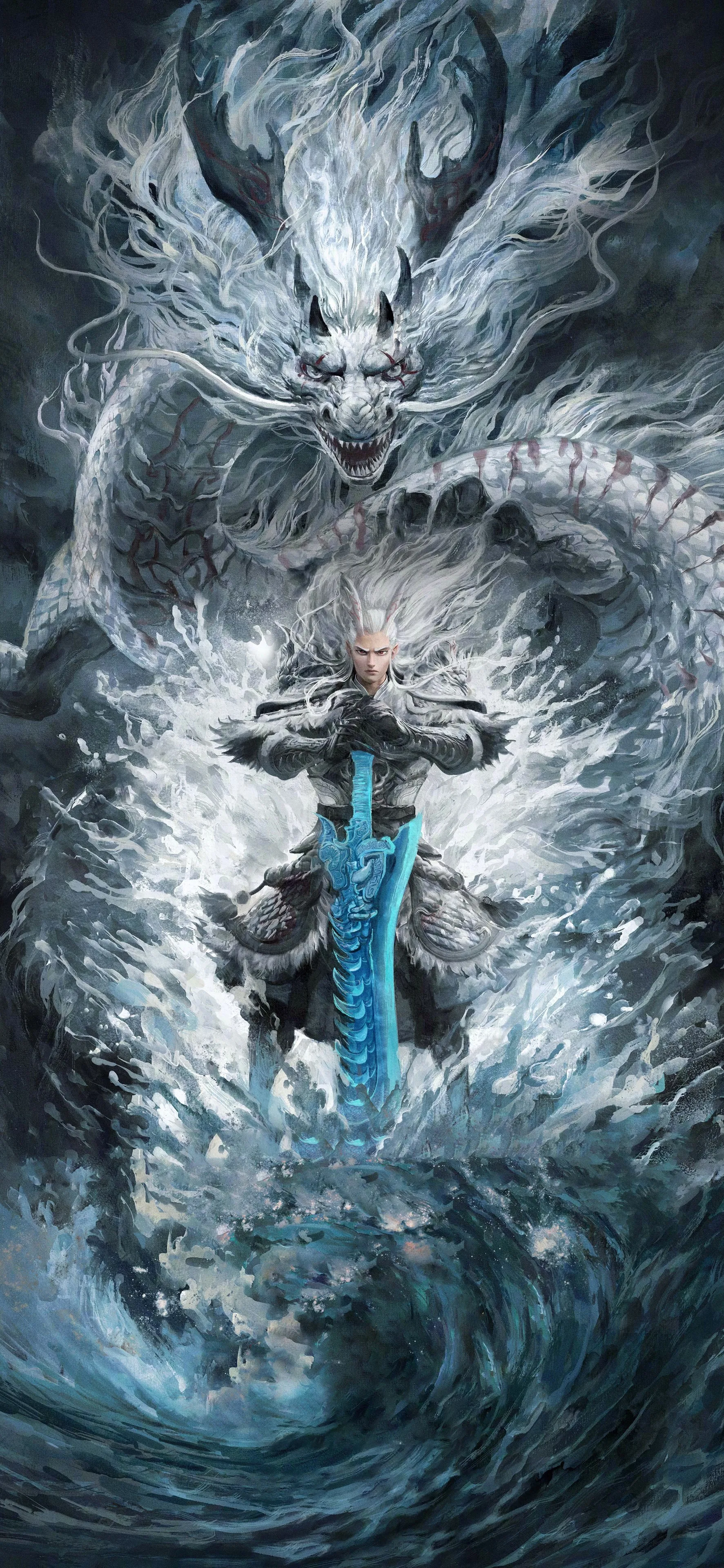 敖光 水墨 哪吒 魔童闹海 4K壁纸