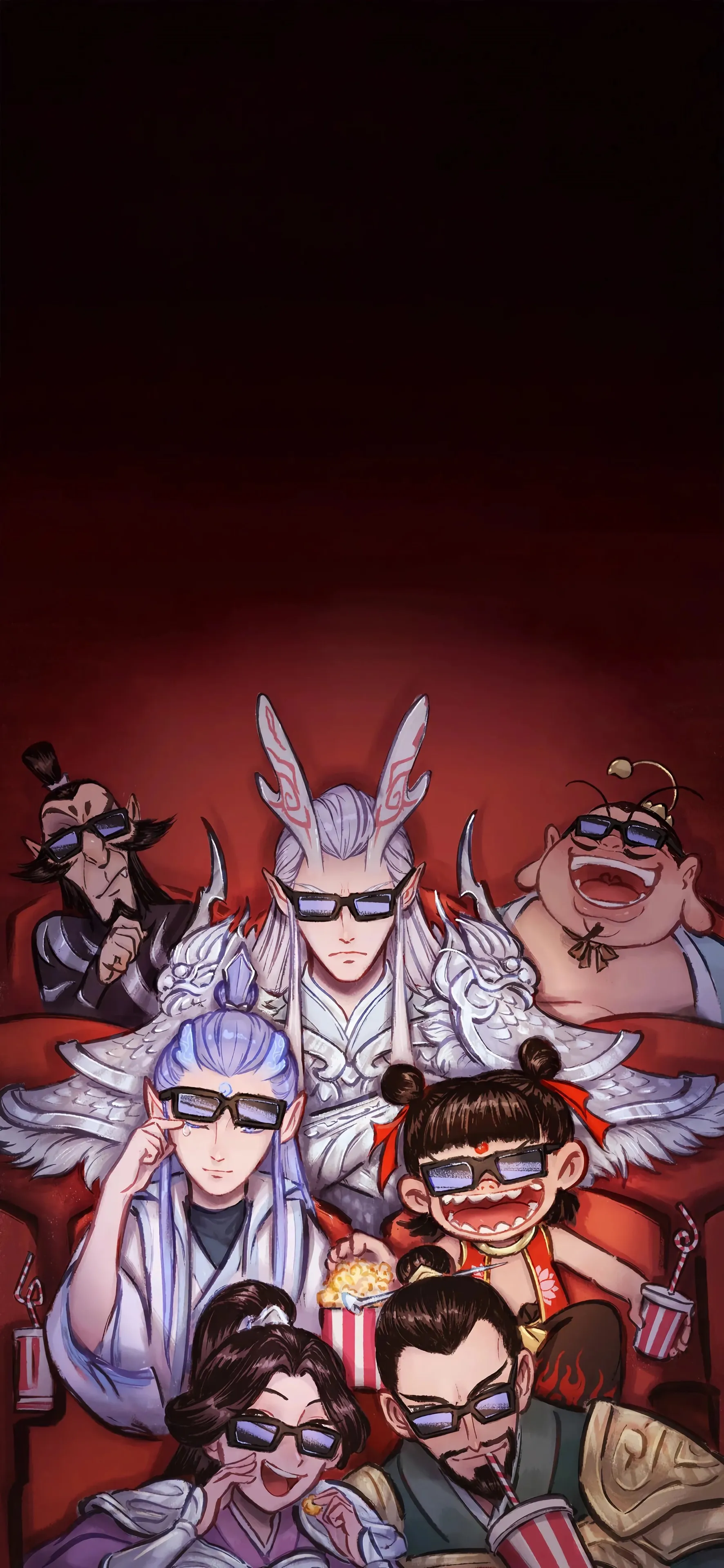 哪吒 敖丙 敖光 敖丙 殷夫人 太乙真人 申公豹 搞笑 4k 手机 壁纸 竖屏 墨镜 手机壁纸