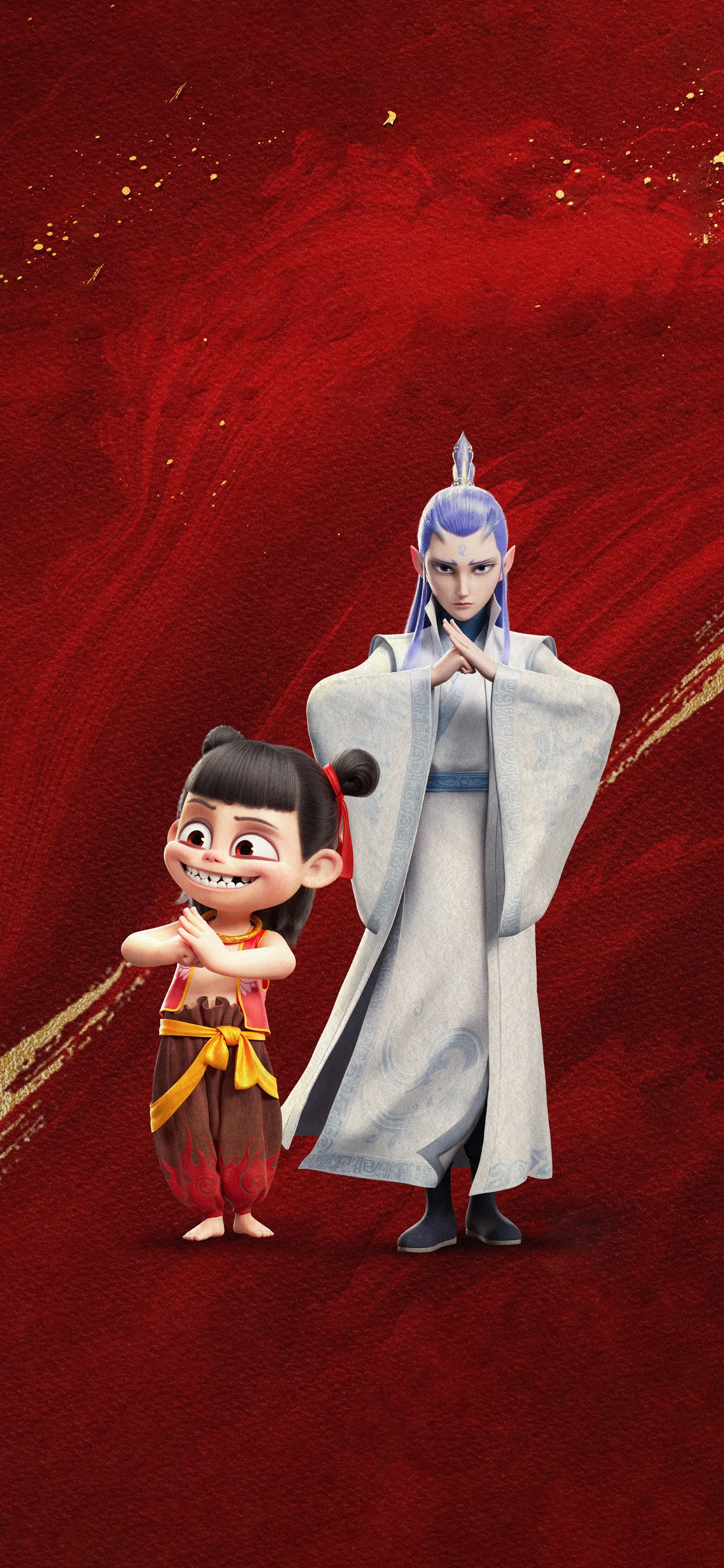 哪吒 敖丙 4k 景深 手机 壁纸 魔童闹海 手机壁纸