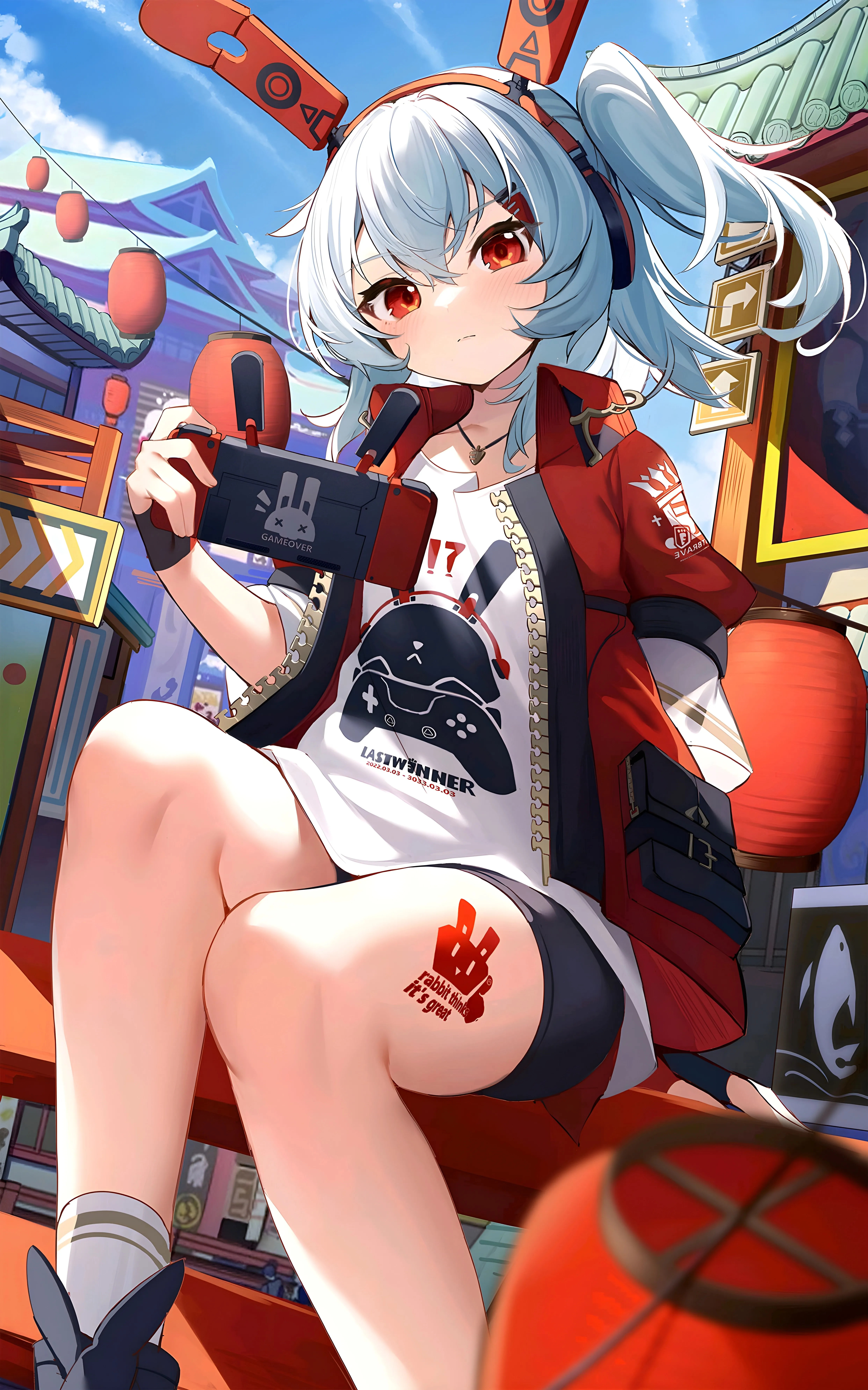 动漫女孩 任天堂 兔耳朵 竖屏 手机壁纸 4K壁纸