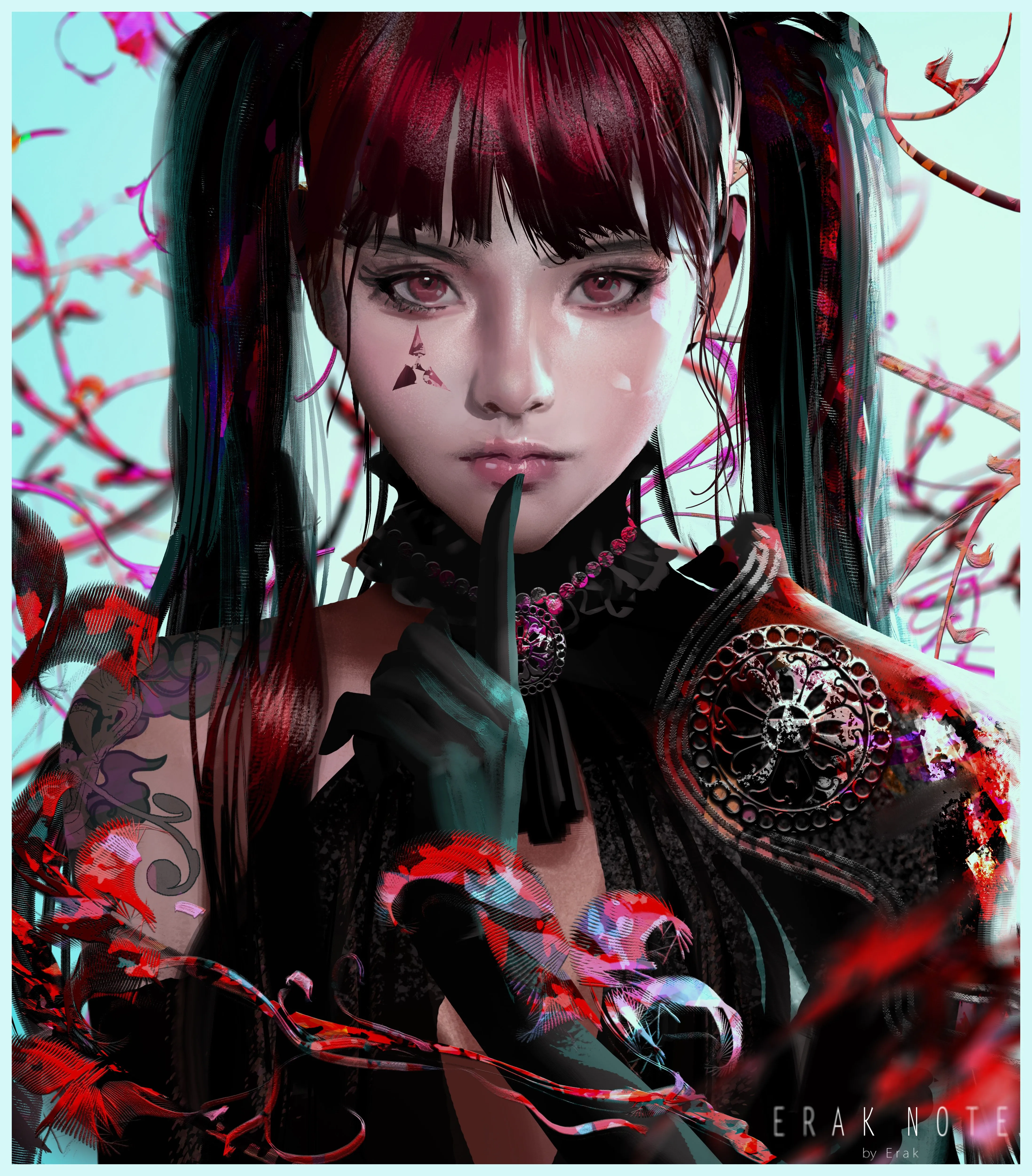 女人 奇幻女孩 长发 AI艺术 插图 肖像 奇幻 艺术 双尾 手机壁纸 4K壁纸