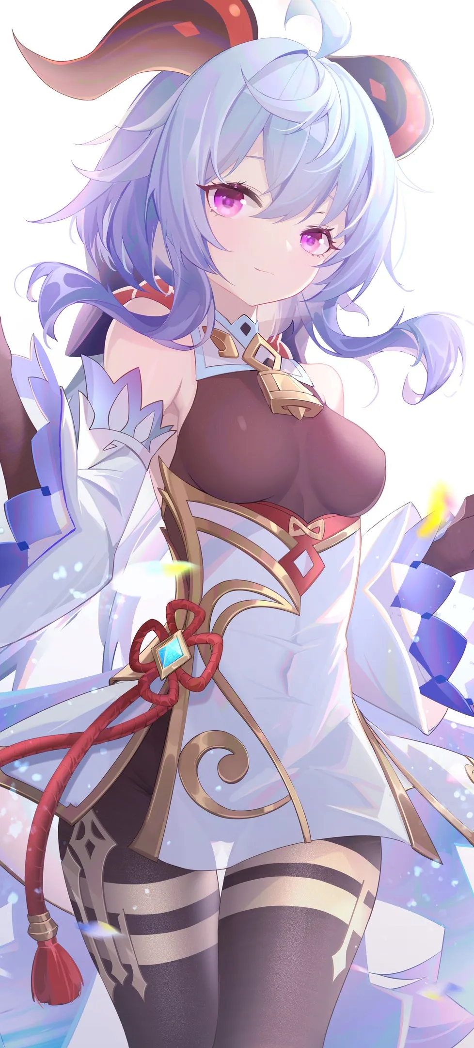 下月 蓝发 动漫 动漫女孩 AI艺术 原神 感伤 原神 角 紫色眼睛 蝴蝶 长袜 4壁纸