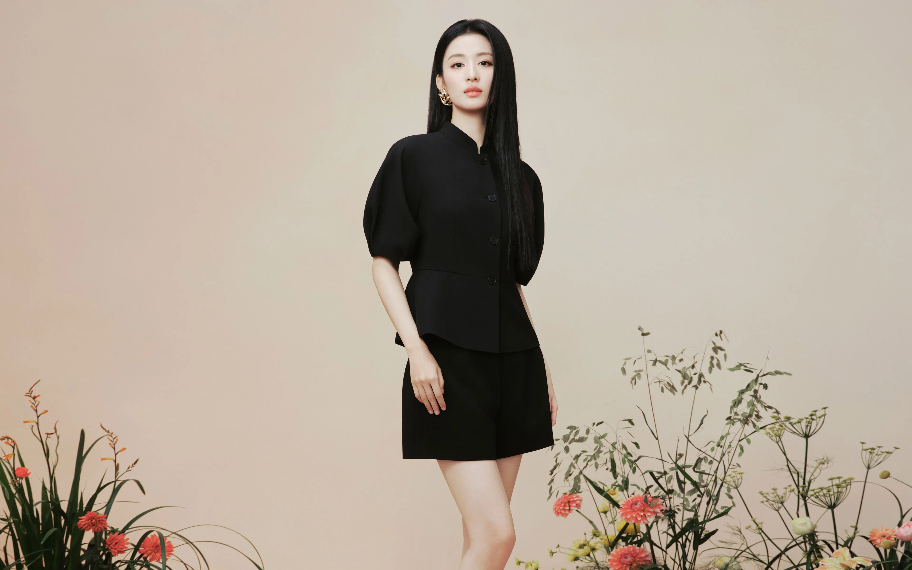 王楚然 黑色 套装 美女 4K 壁纸 4K壁纸