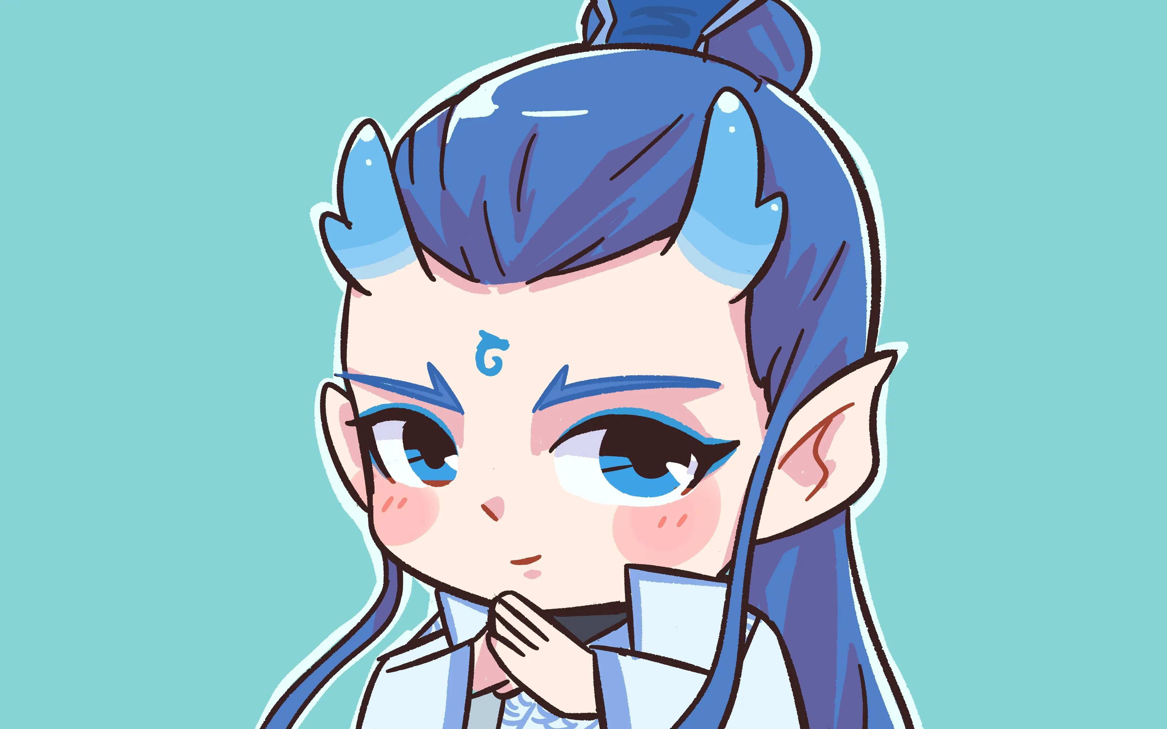 简约 Q版 敖丙 4K 哪吒 魔童闹海 4K壁纸