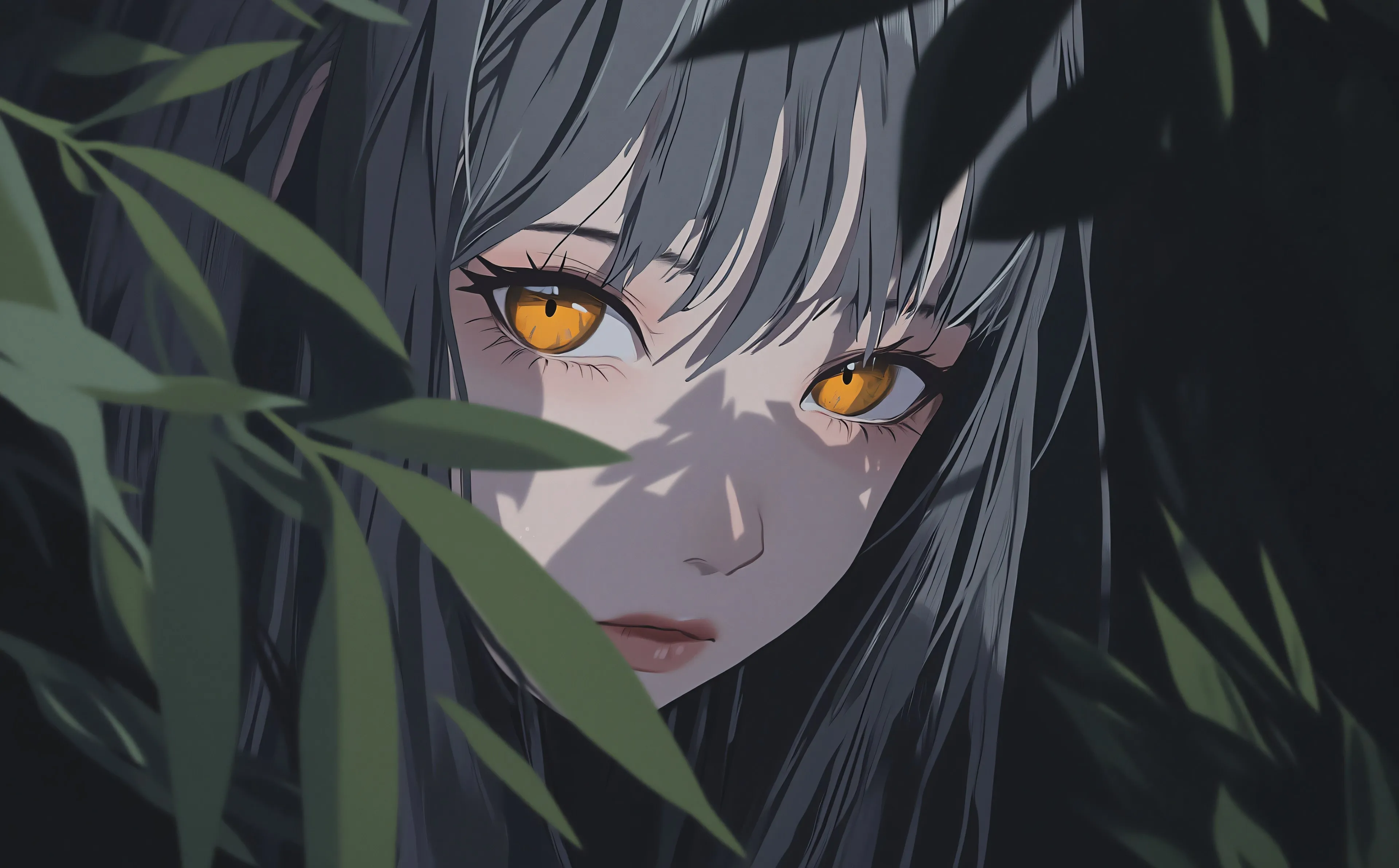 叶子 女孩 冷淡 动漫 壁纸 4K壁纸