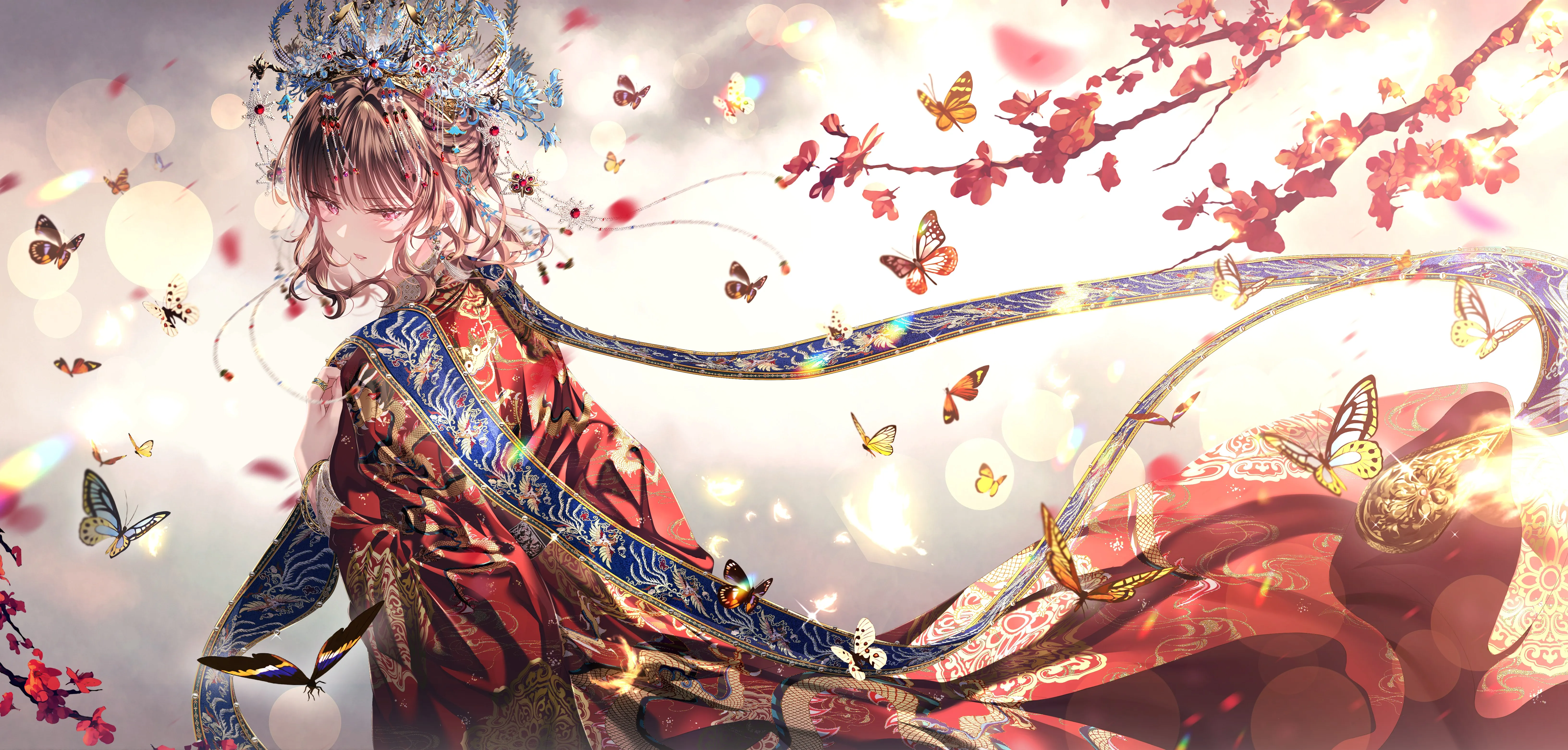 国风 动漫 动漫女孩 蝴蝶 4K壁纸