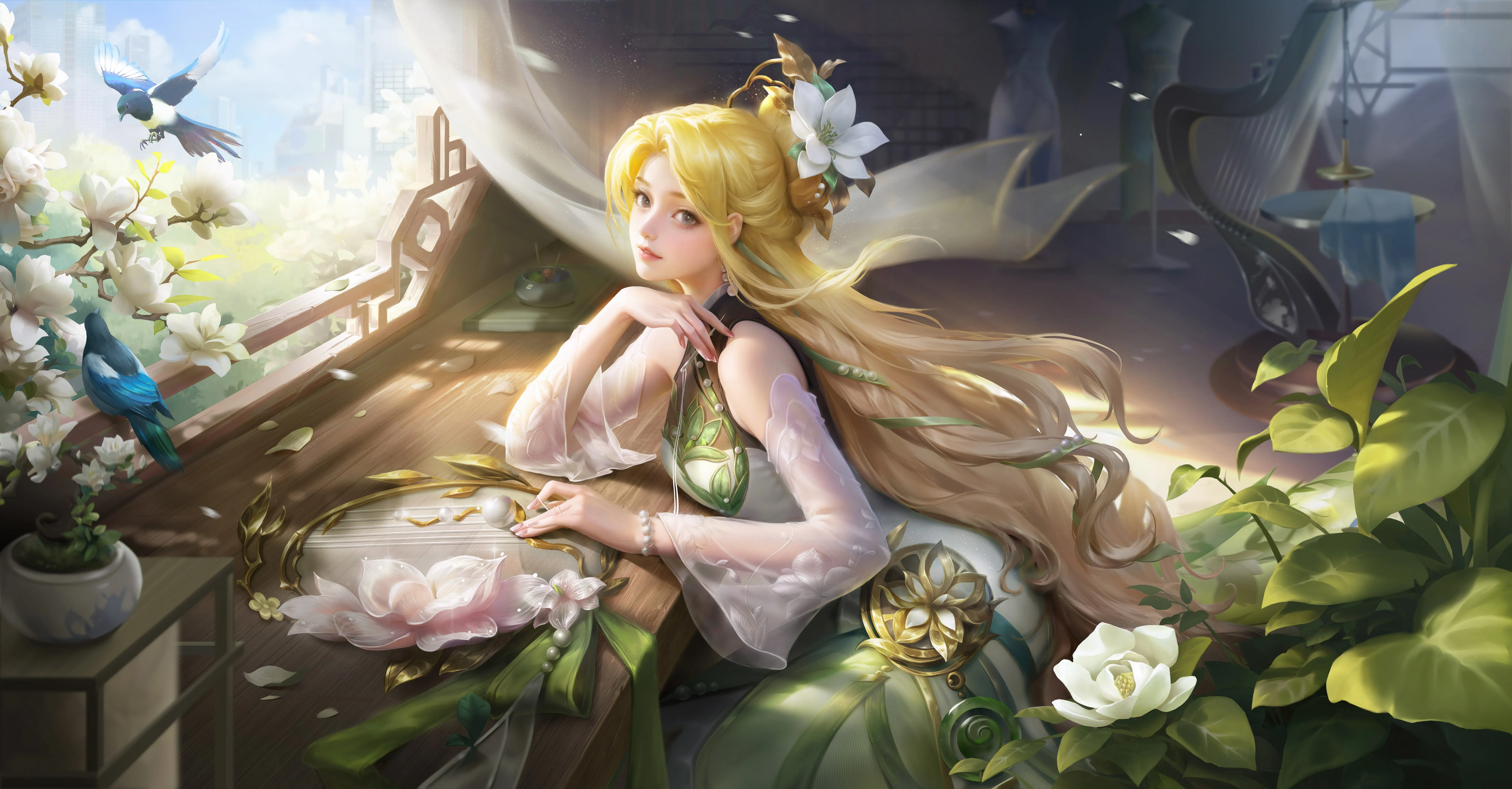 王者荣耀 游戏 英雄联盟 LOL 女孩 立绘 唯美 电脑壁纸 8K壁纸