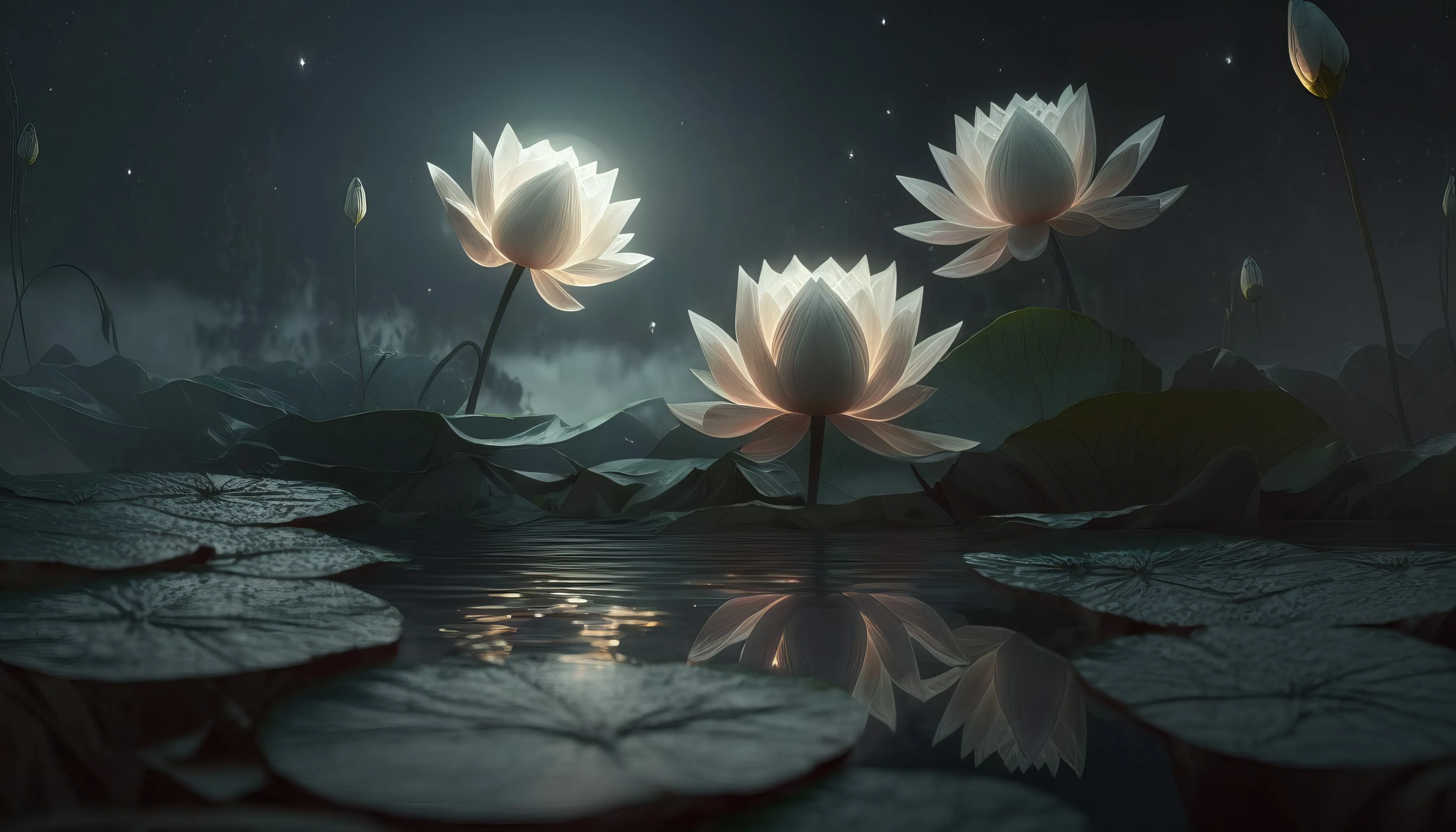 莲花 睡莲 水 花 4K壁纸