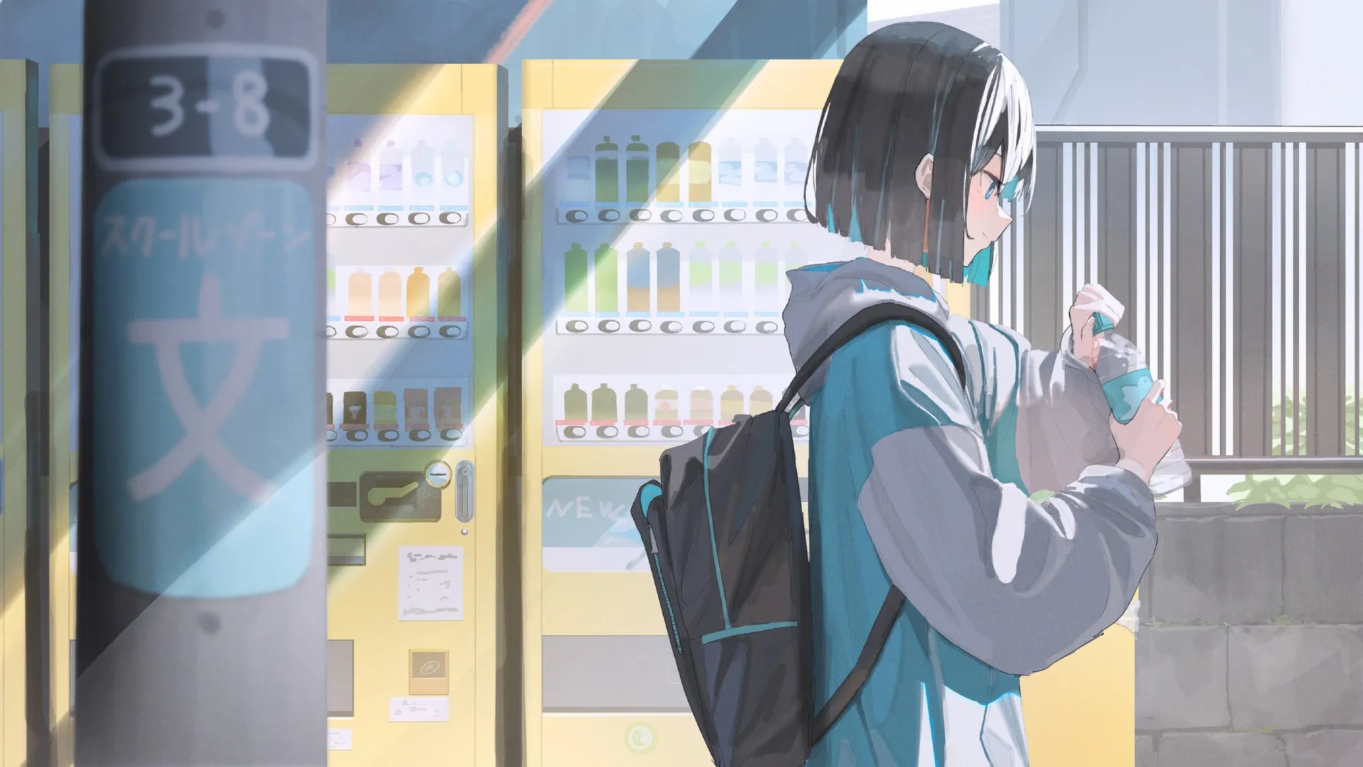 动漫 动漫女孩 水瓶 背包 电脑壁纸 4K壁纸