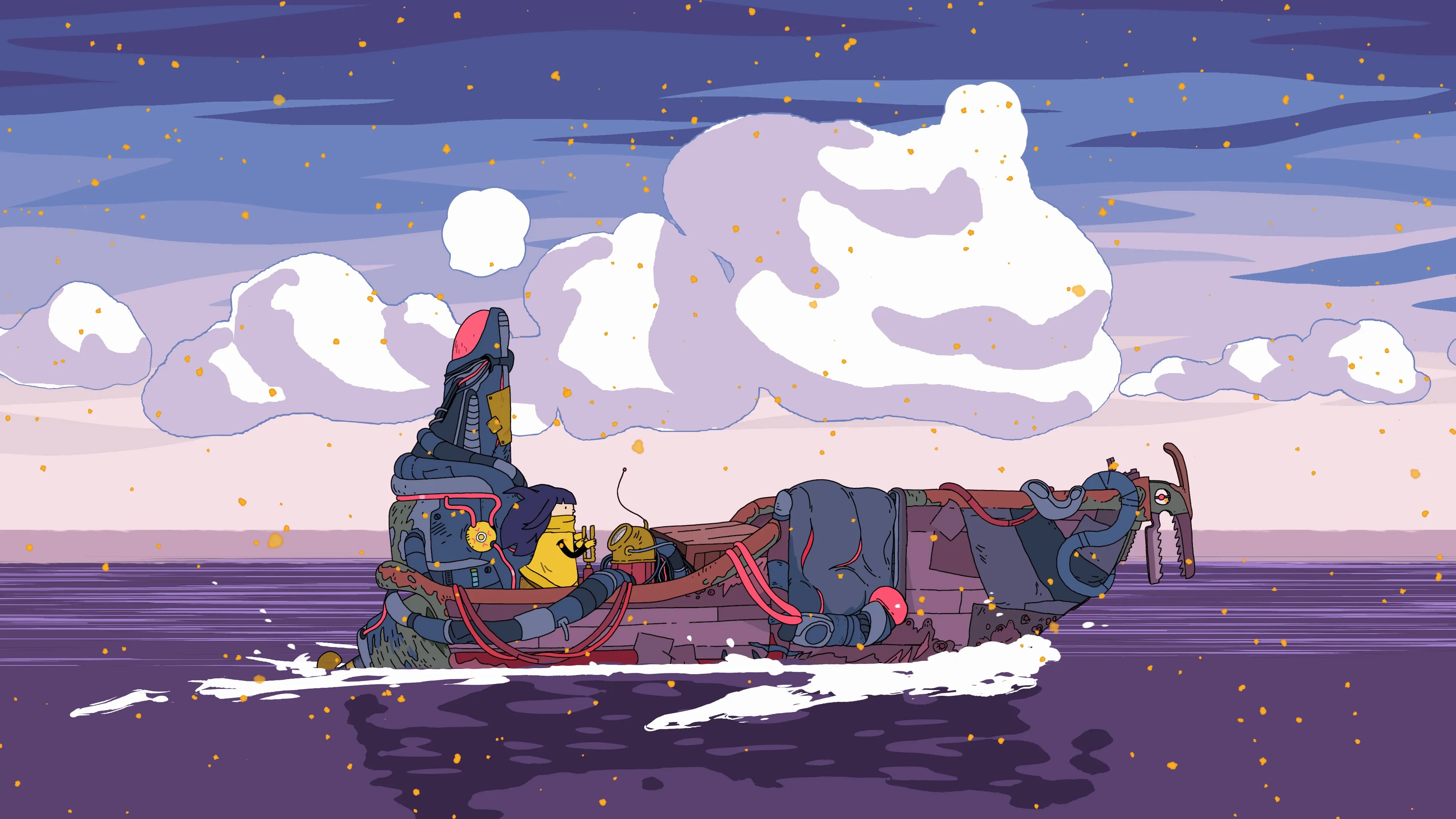 岛屿 船 花粉 云海 电子游戏 分钟 4K壁纸