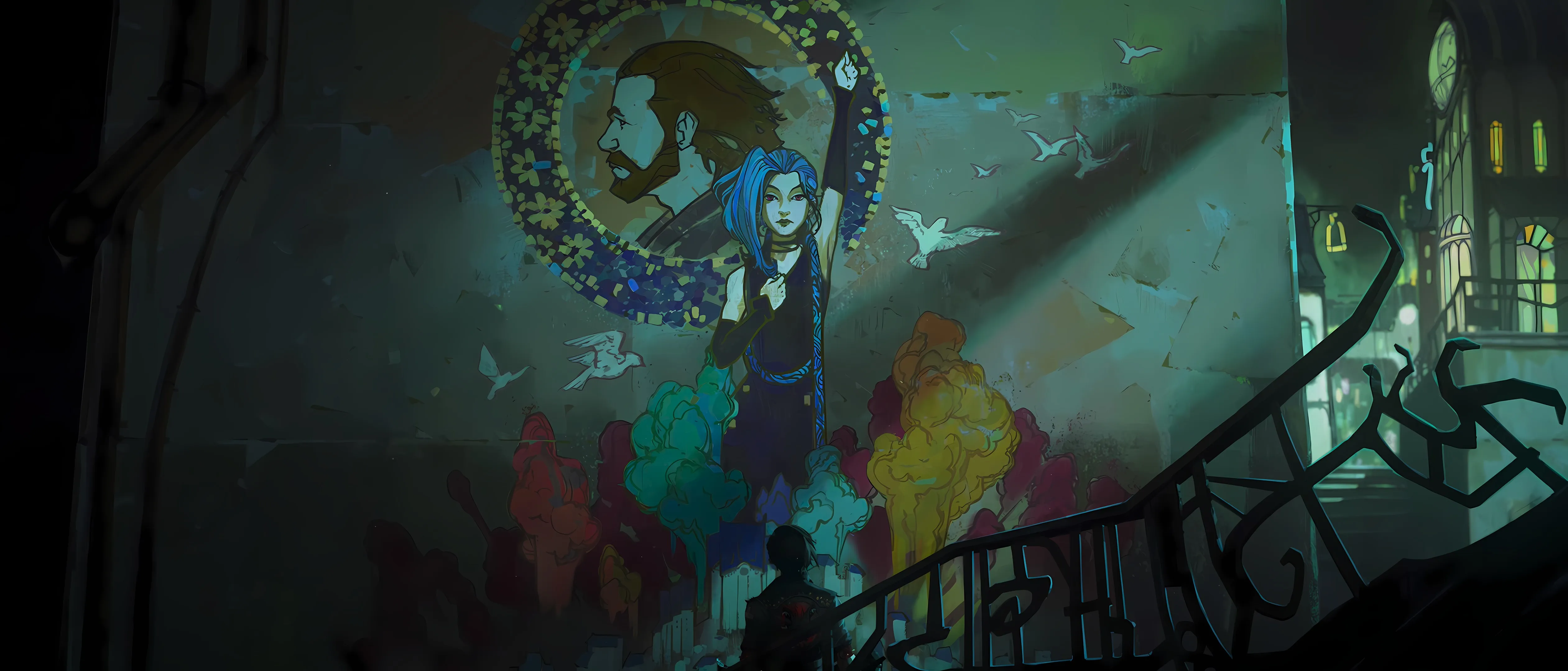 英雄联盟 双城之战 电视剧 绘画 街头 艺术 4K壁纸