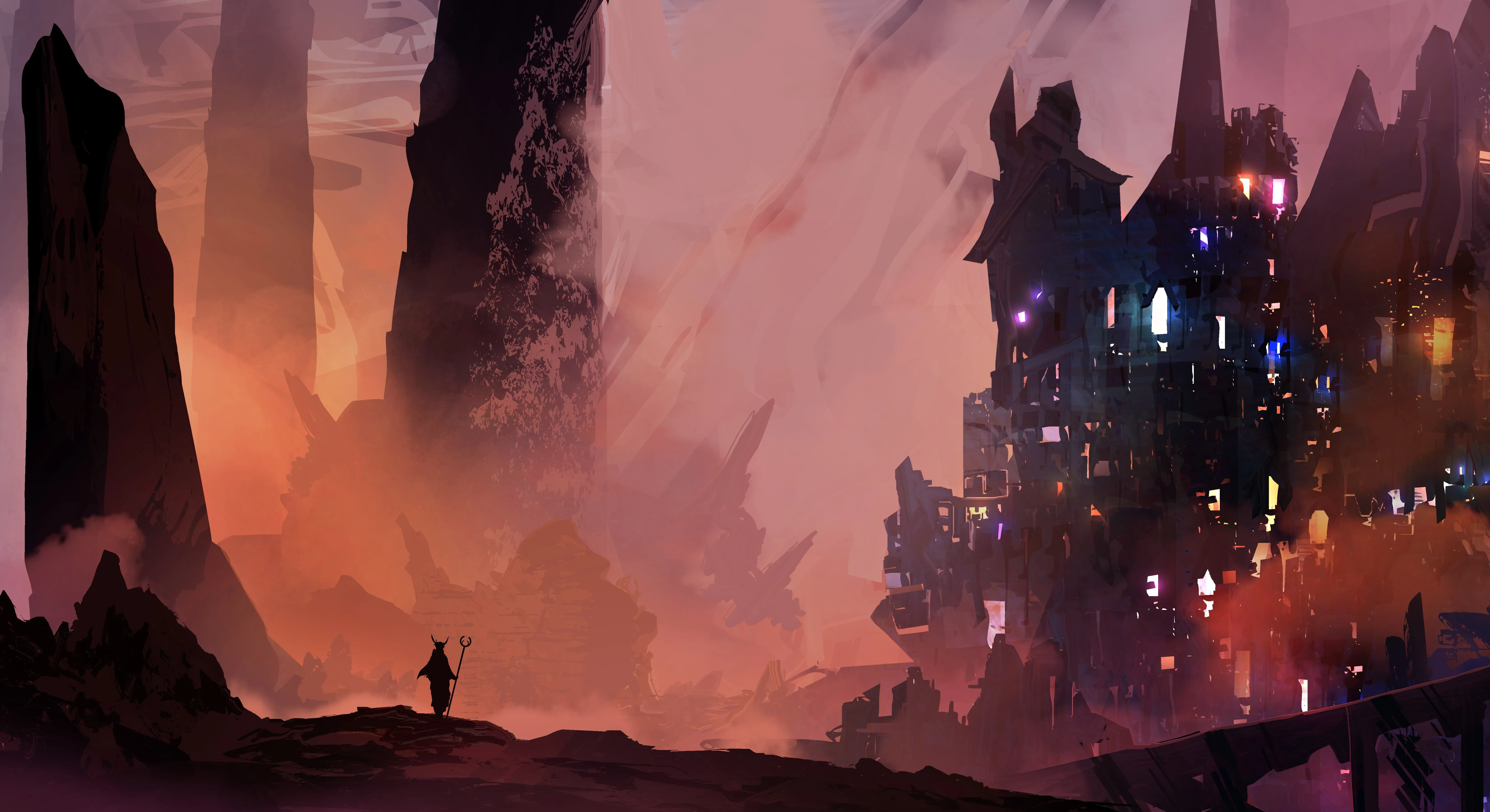 AI艺术 城市景观 奇幻艺术 魔幻艺术 奇幻城市 4K壁纸