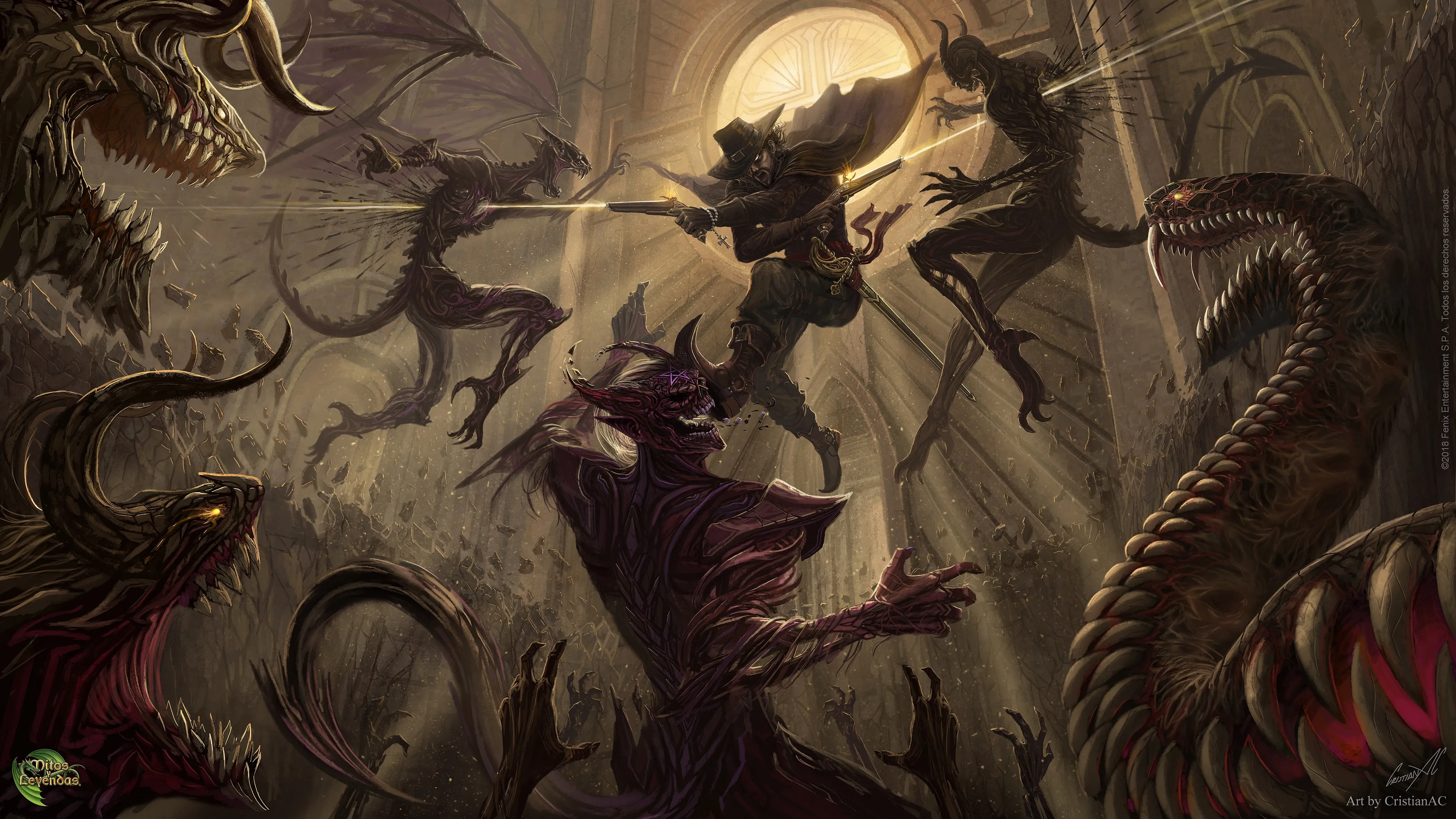 战斗 恶魔 生物 奇幻艺术 AI艺术 4K壁纸