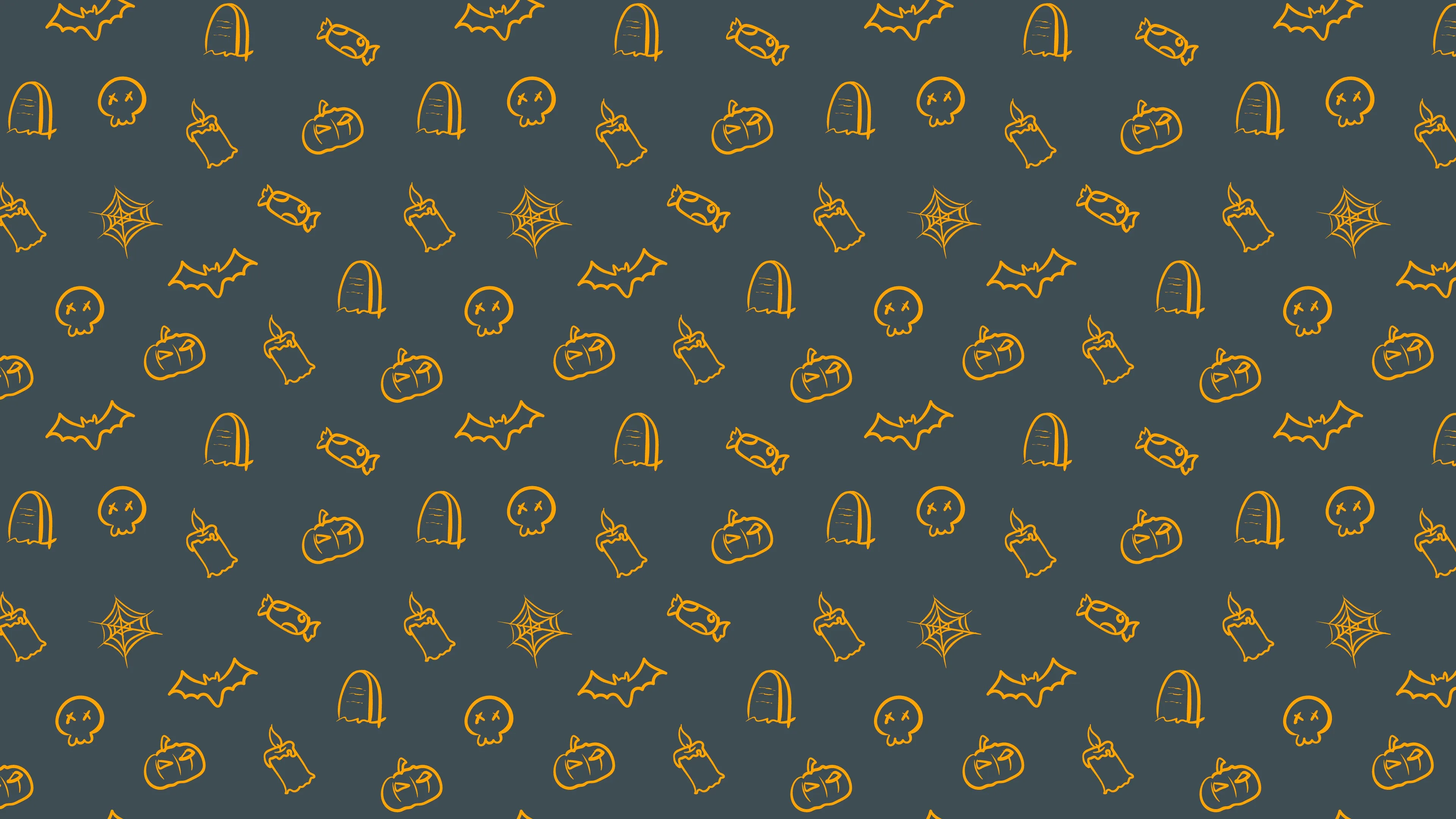 图案 简单背景 极简主义 南瓜 4K壁纸