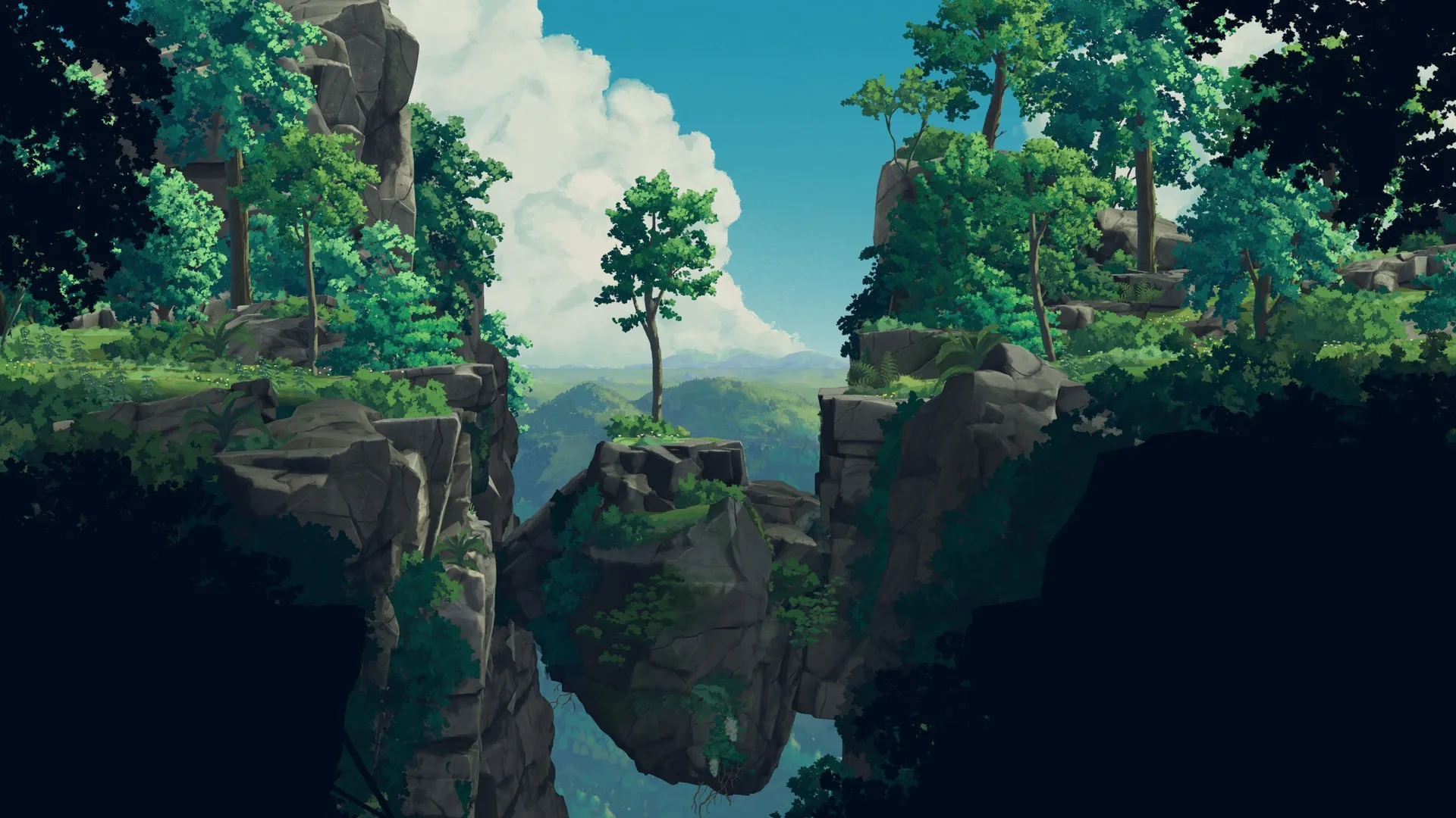 游戏CG艺术 游戏CG 平静 森林 AI艺术 自然 绿色 电脑壁纸 4K壁纸