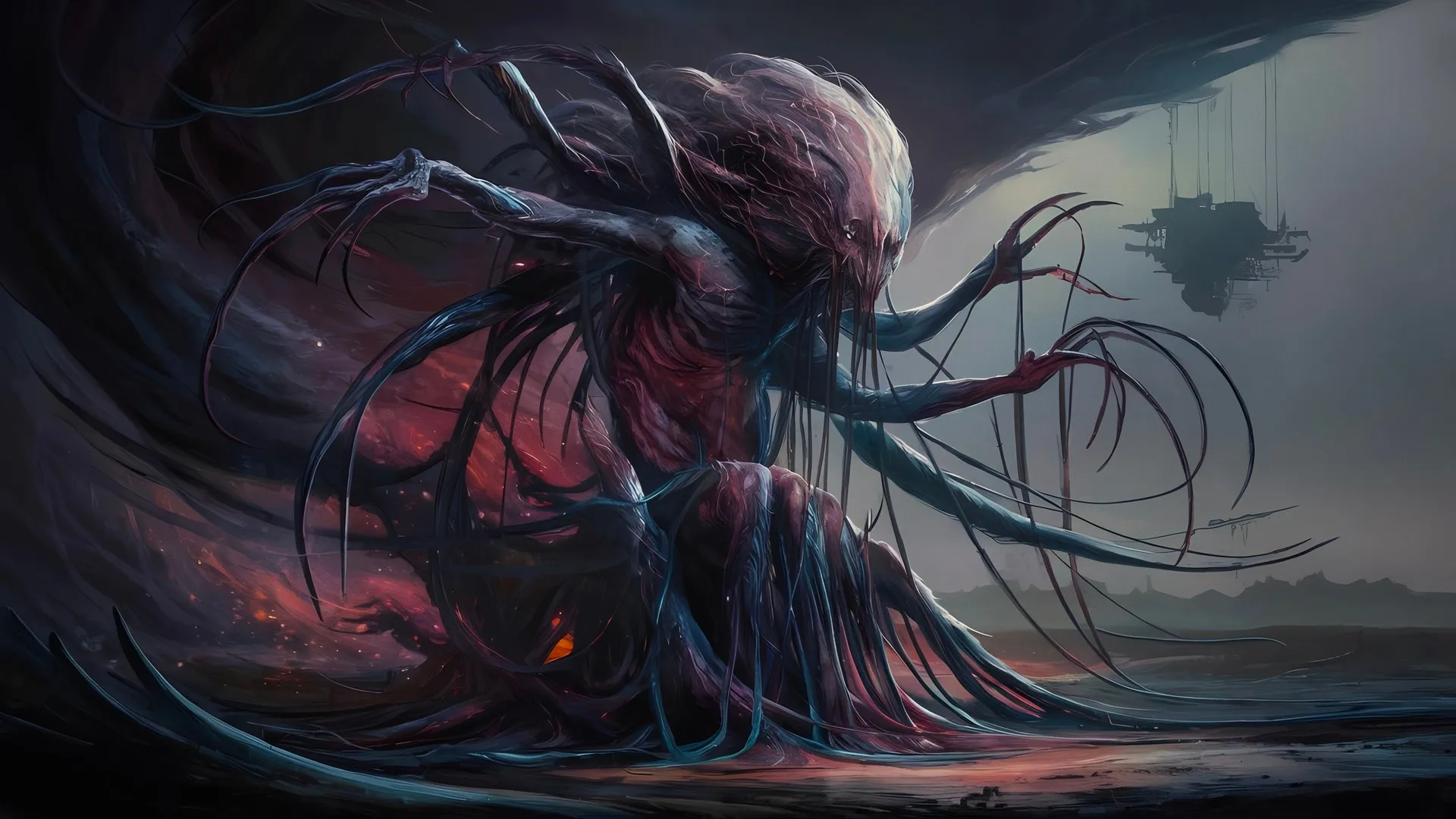 克苏鲁 黑暗幻想 电脑贴纸,4K贴纸