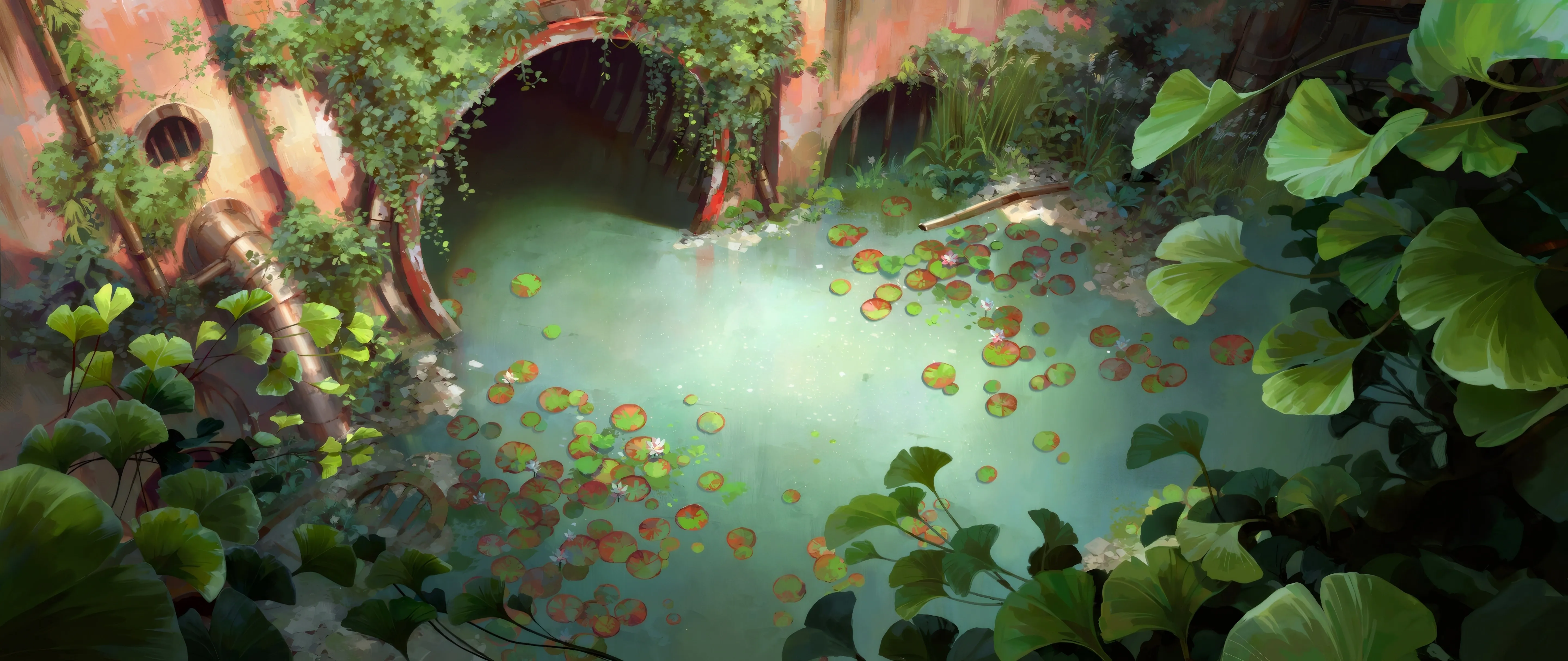 双城之战 英雄联盟 睡莲 池塘 运河 杂草 4K壁纸