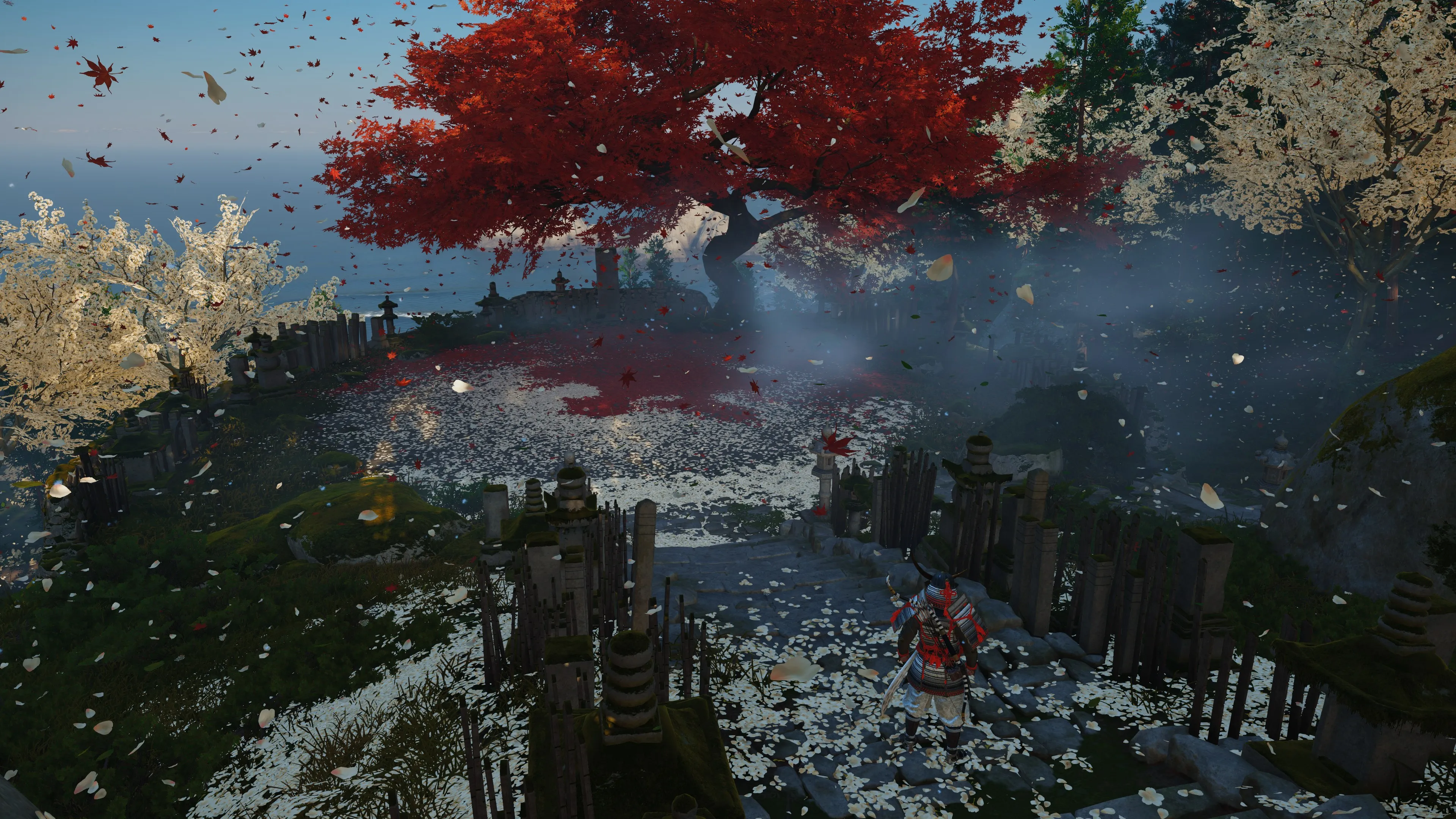 游戏CG 角色 武士 游戏 花瓣 树叶 盔甲 树木 电脑壁纸 4K壁纸