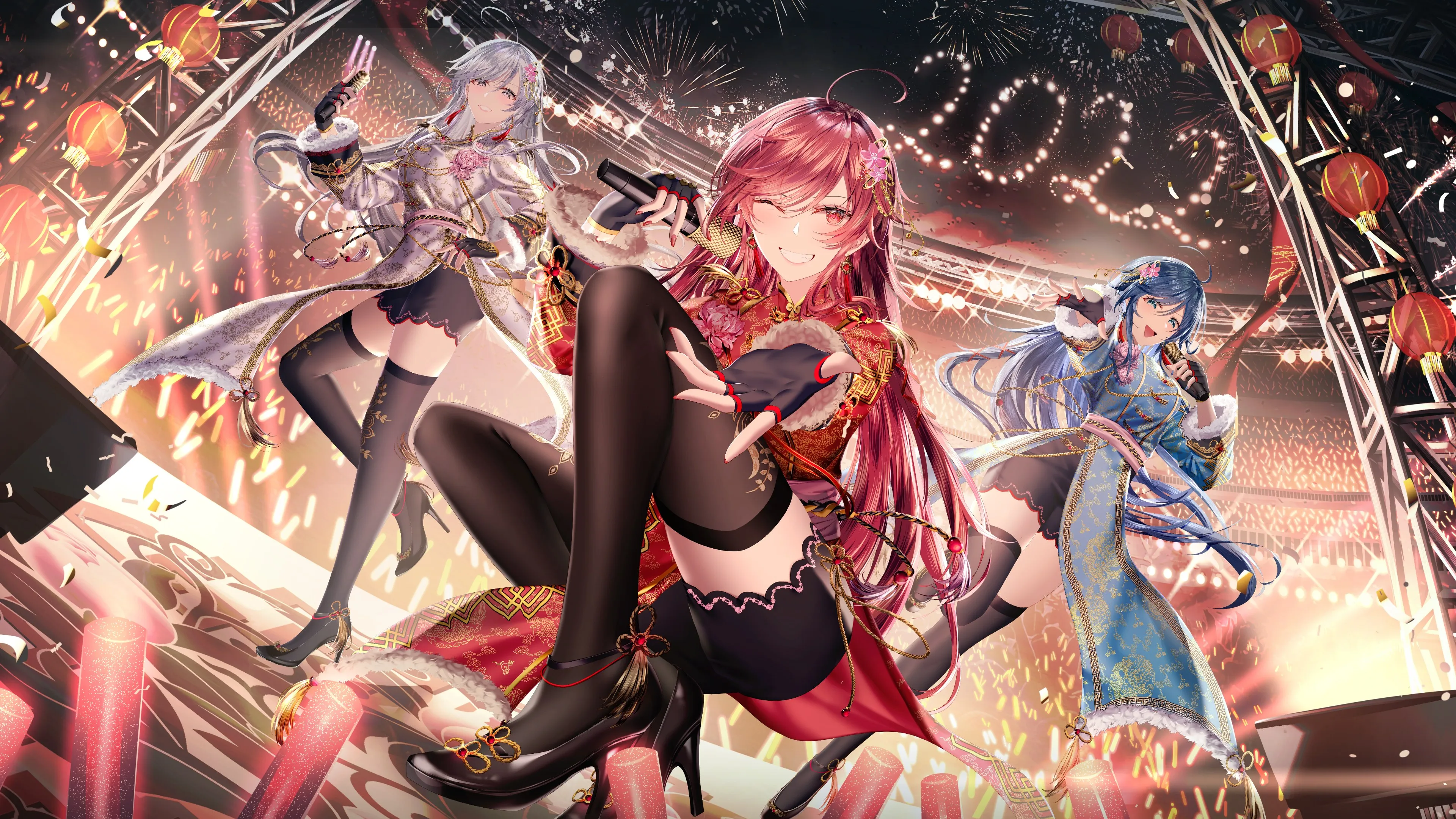 军团 联想 游戏 笔记本 电脑 动漫 女孩 汉服 旗袍 灯笼 年 新年 除夕 节日 演唱会 4K壁纸