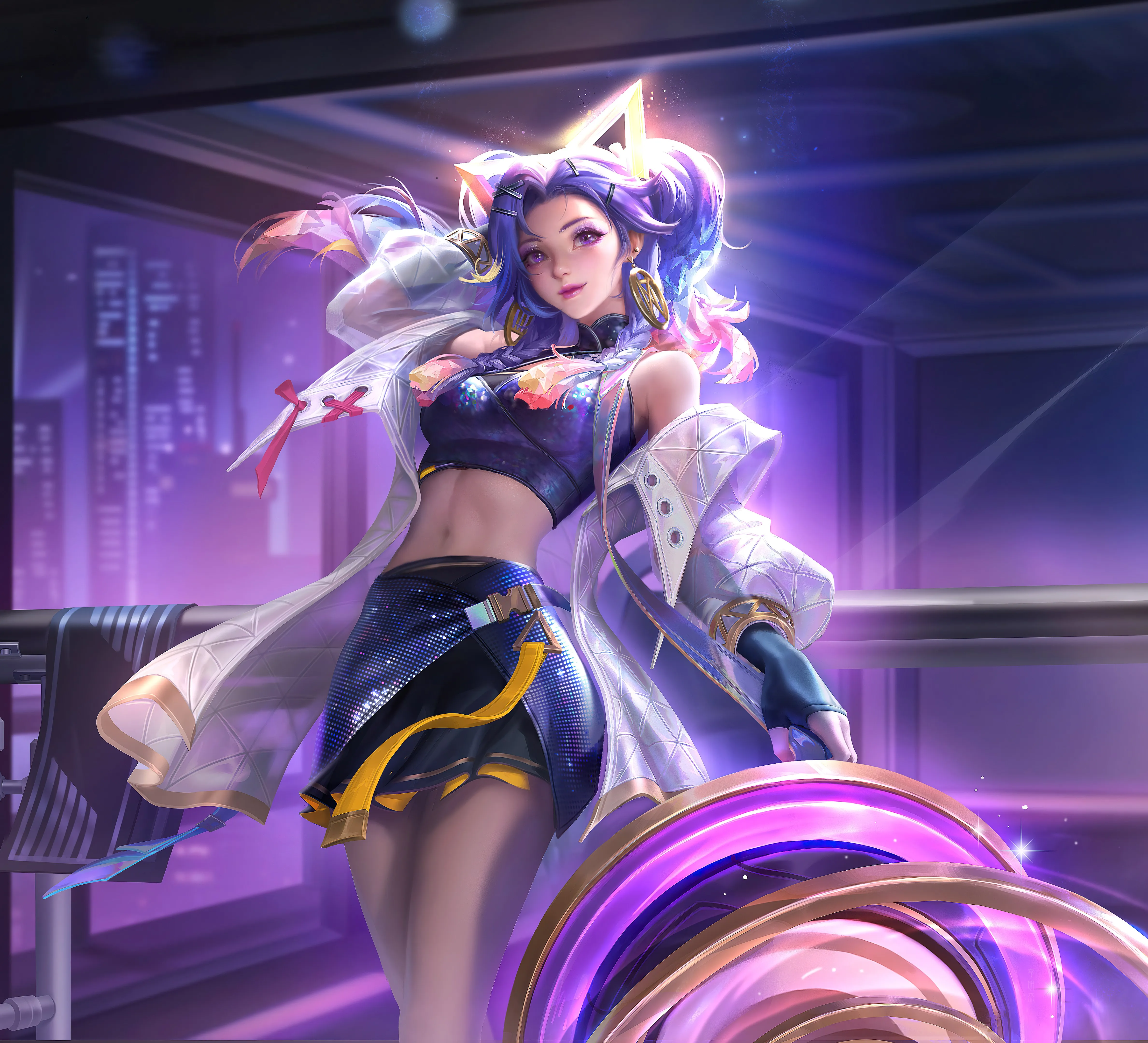 游戏CG 角色 紫色头发 王者荣耀 女孩 紫色眼睛 4K壁纸