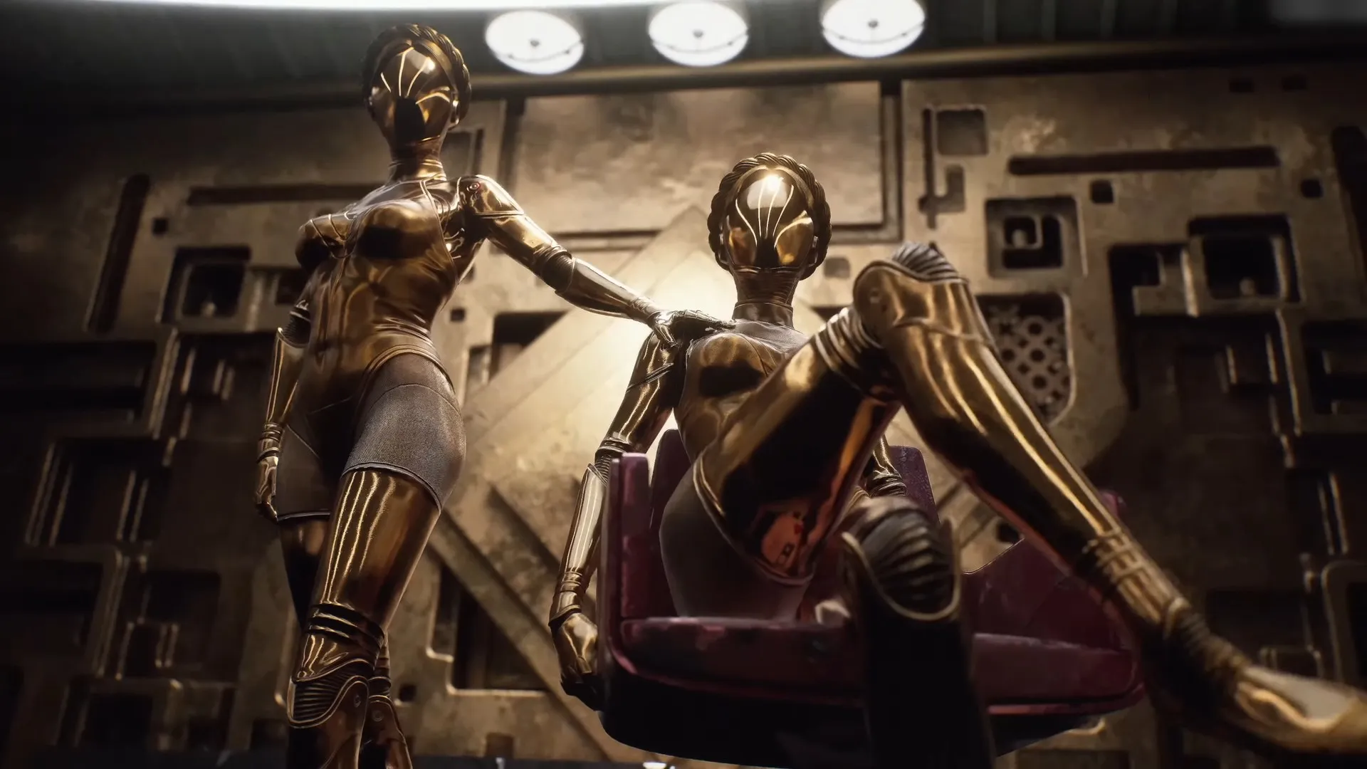 双胞胎 原子之心 坐着 电子 游戏 角色 屏幕截图 机器人 CGI 椅子 4K壁纸