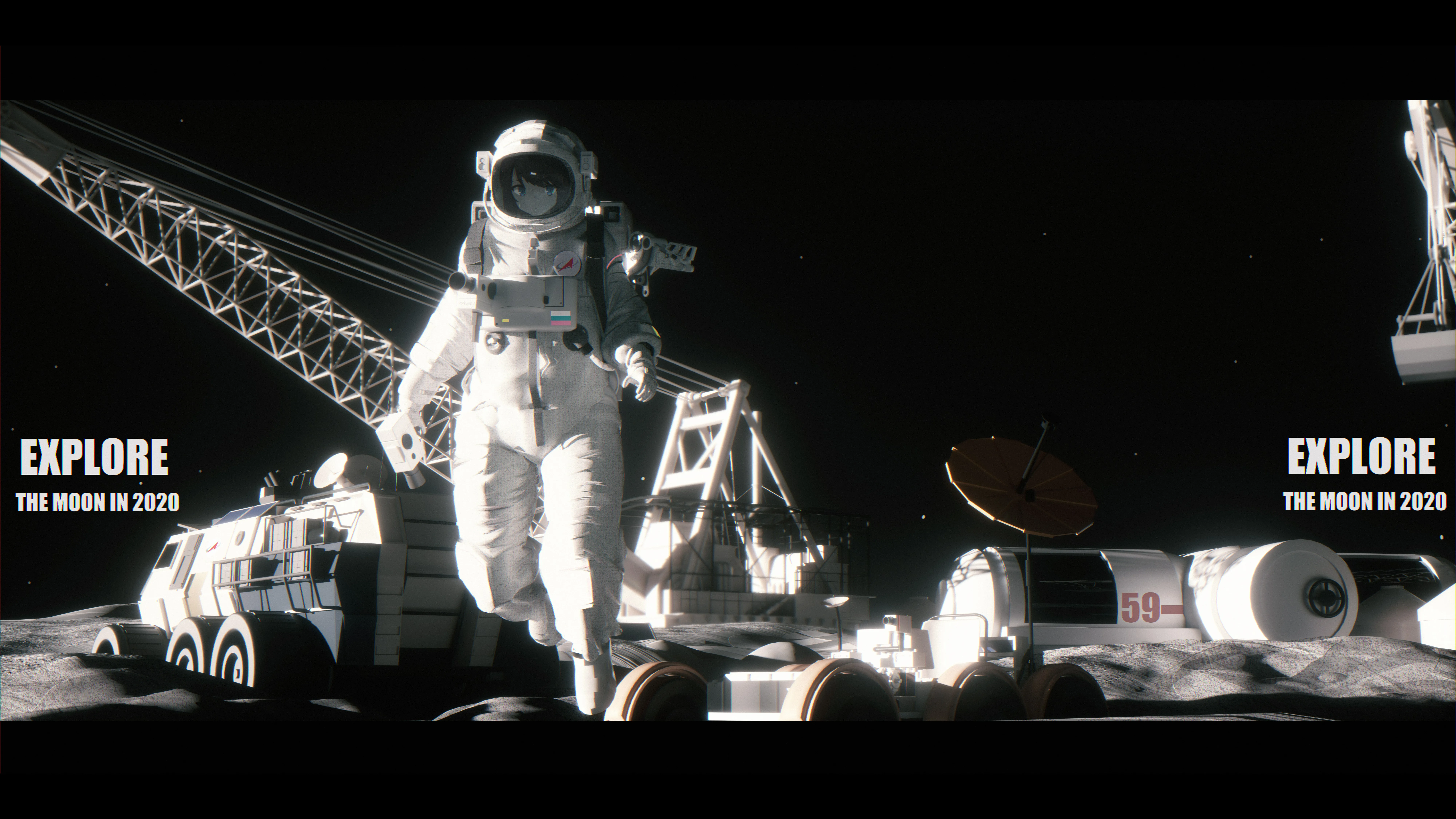 动漫女孩 动漫 科幻 宇航服 8K壁纸