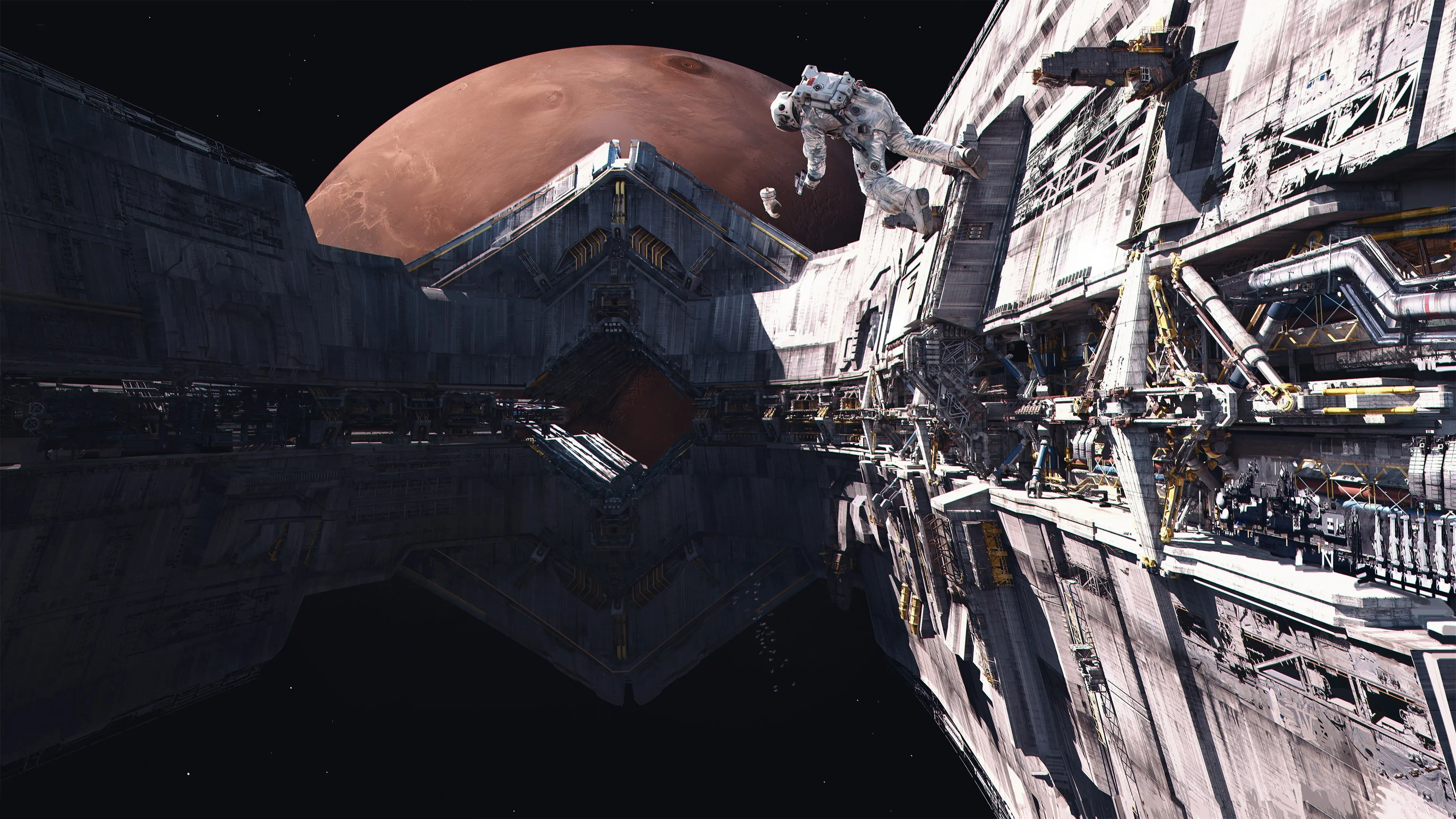 宇航员 太空 植物 飞船 4K壁纸